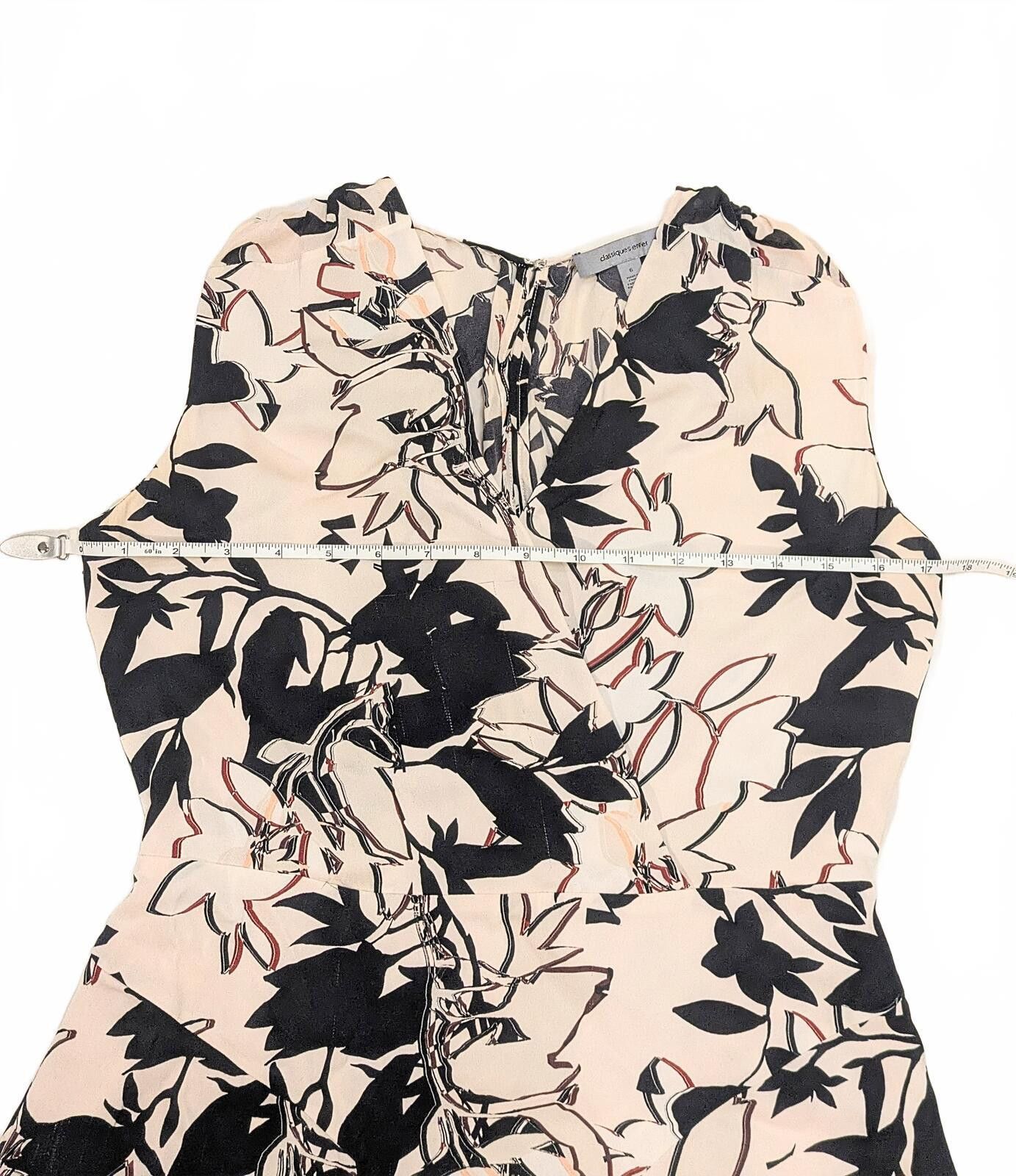 Other Classiques Entier White Black Floral Silk Dress Size 6 Size M / US 6-8 / IT 42-44 - 2 Thumbnail