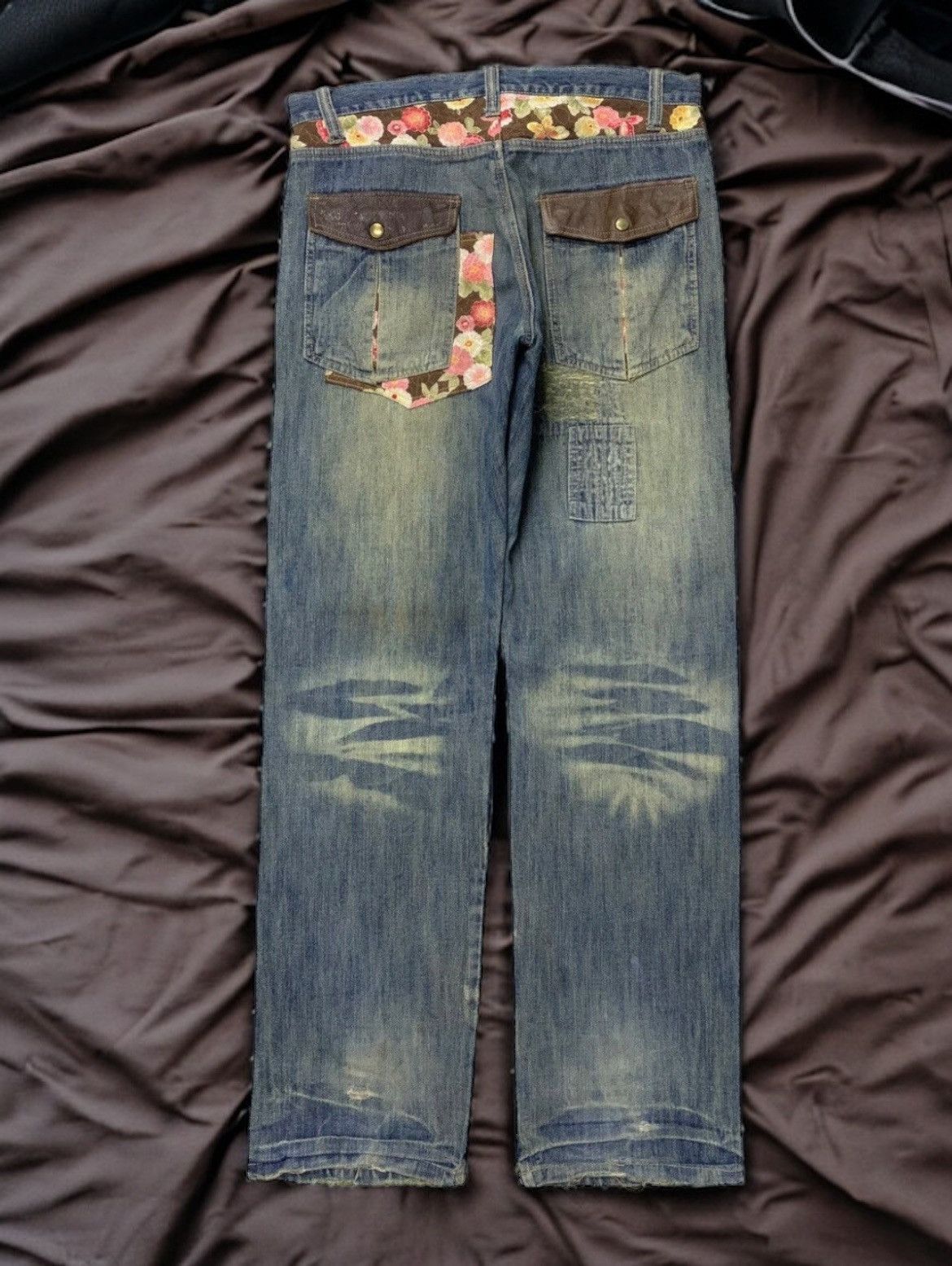 Japanese Brand Gumu International JP Boro Patchwork Mud Craft Denim Jeans Size US 32 / EU 48 - 1 Thumbnail