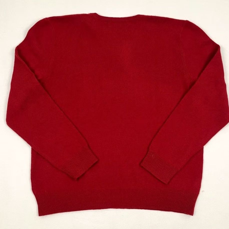 Polo Ralph Lauren Polo Ralph Lauren Sweater Mens XL V-Neck Lambs Wool Red Jumper Pullover Preppy Size US XL / EU 56 / 4 - 7 Thumbnail
