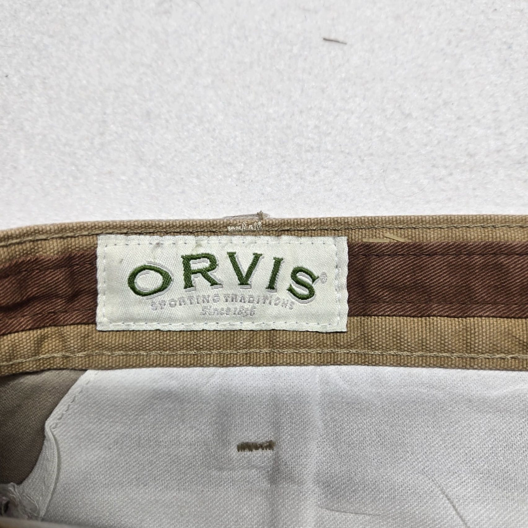 Orvis Orvis Flat Front Khaki Pants Tan Beige Adult Men's Size 38 X 30 Size US 38 / EU 54 - 3 Thumbnail