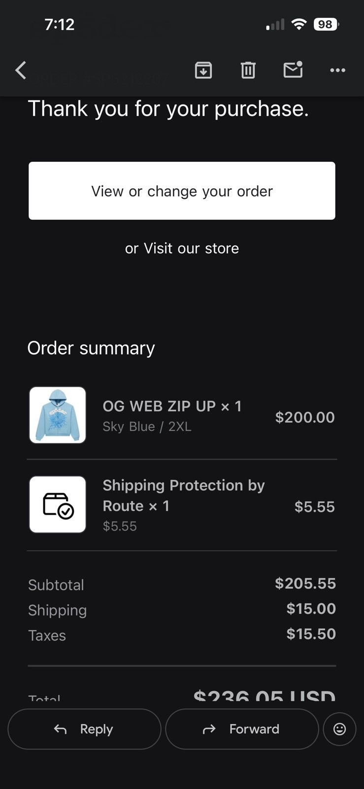 Sp5der Sp5der Og Web Zip Up Sky Blue, (Size XXL) Size US XXL / EU 58 / 5 - 6 Thumbnail