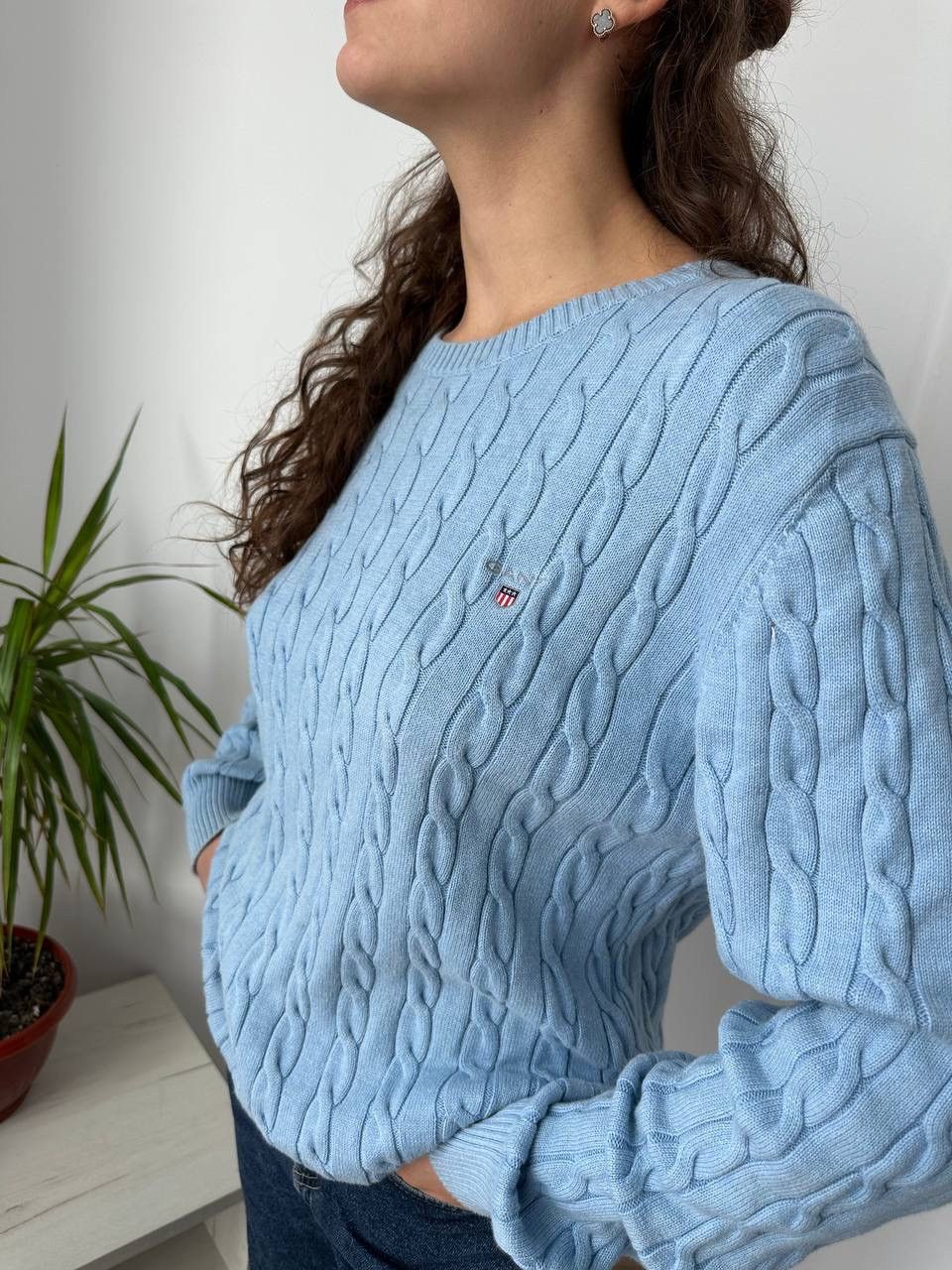 Gant × Vintage Vintage Gant Blue Knit Jumper Womens Cotton Sweater Size XL / US 12-14 / IT 48-50 - 2 Thumbnail