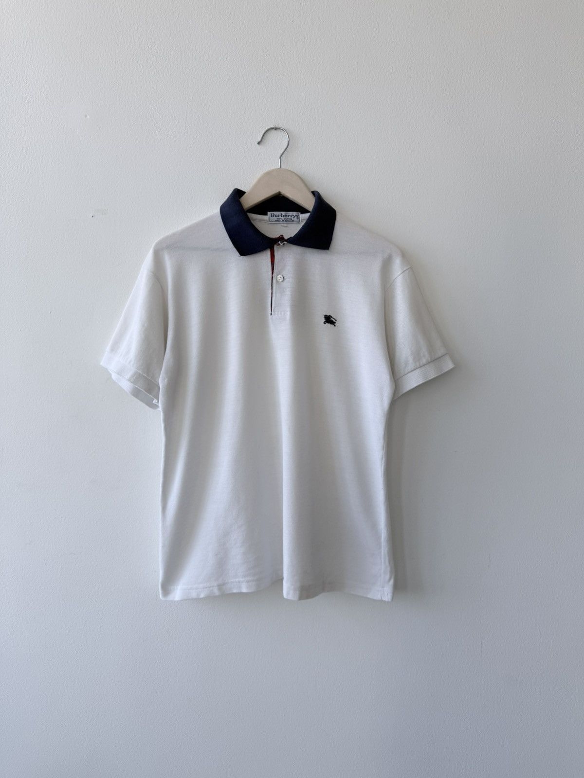 Burberry Burberrys Vintage White Polo Shirt 90s Size US L / EU 52-54 / 3 - 1 Thumbnail