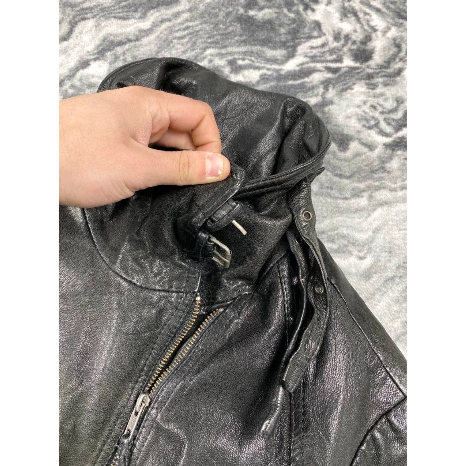 Allsaints VINTAGE AllSaints Belvedere Leather Jacket Women 14 Black Leather Jacket Zip Biker 14 Womens Size XL / US 12-14 / IT 48-50 - 6 Thumbnail