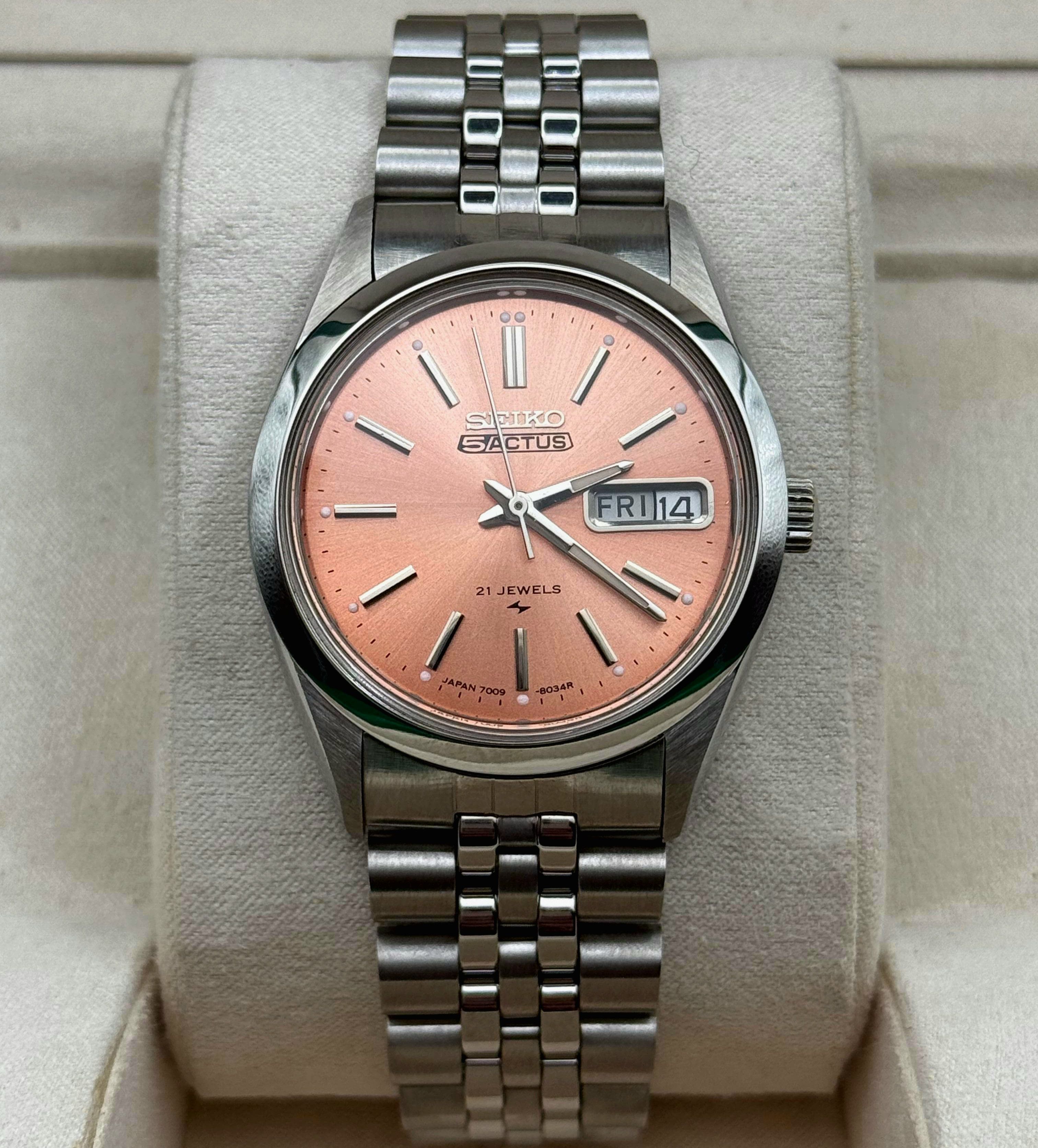 Japanese Brand Classic Men's Wrist Watch|Salmon Dial|36mm Size 36 - 1 Thumbnail