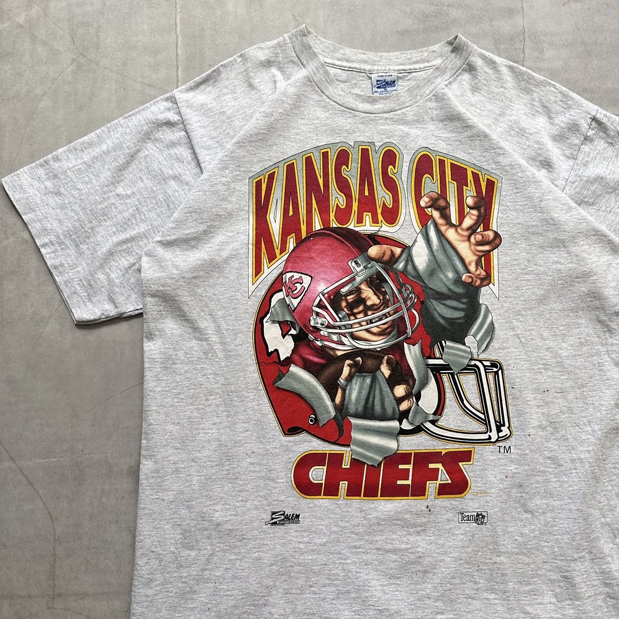 NFL Vintage 90s Kansas City Chiefs NFL Faded Painted T Shirt Size US XL / EU 56 / 4 - 2 Thumbnail