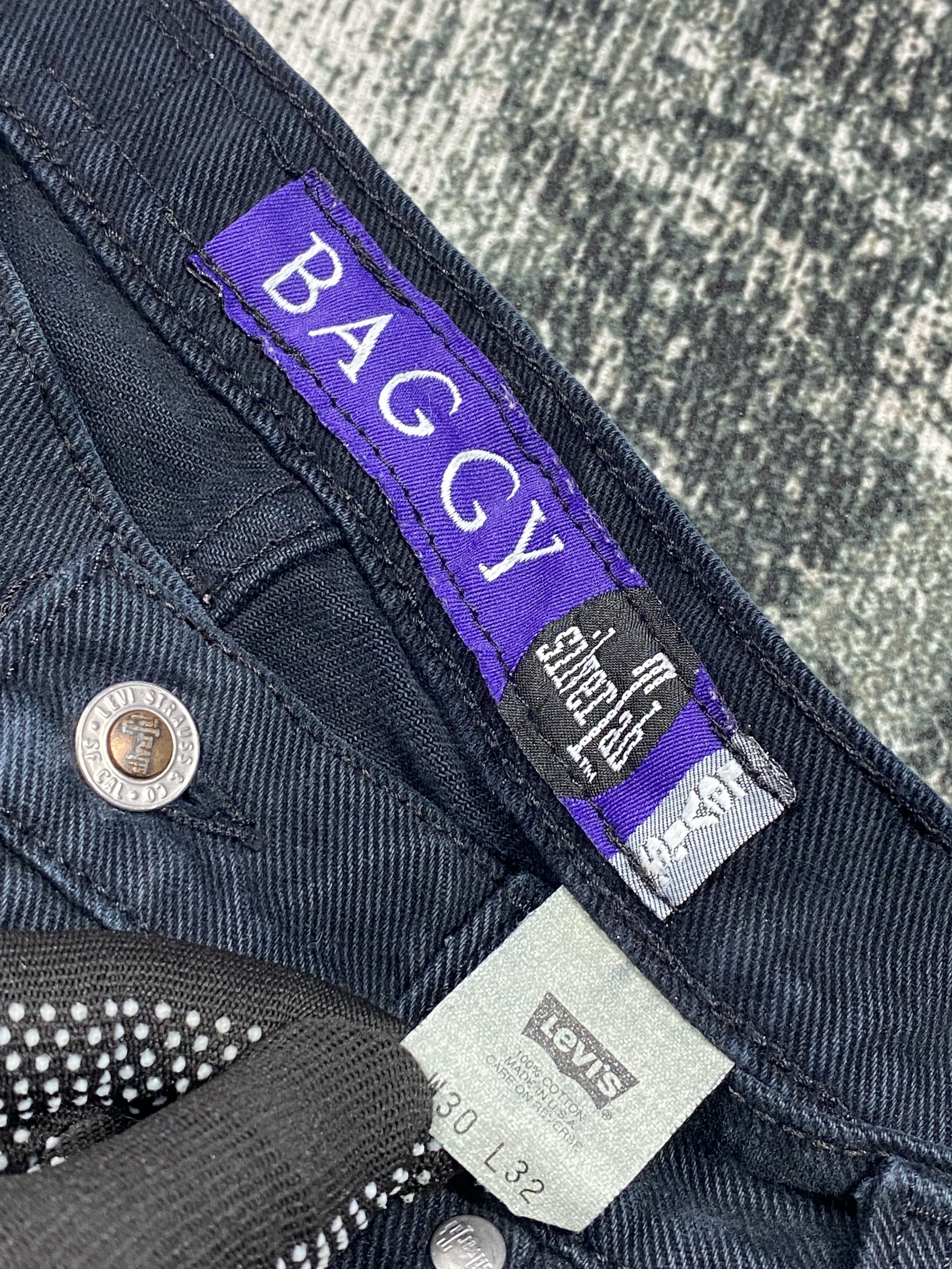Levi's SICKS💥 Silver Tab Baggy Black Made in USA 90s Jeans Size US 30 / EU 46 - 4 Thumbnail