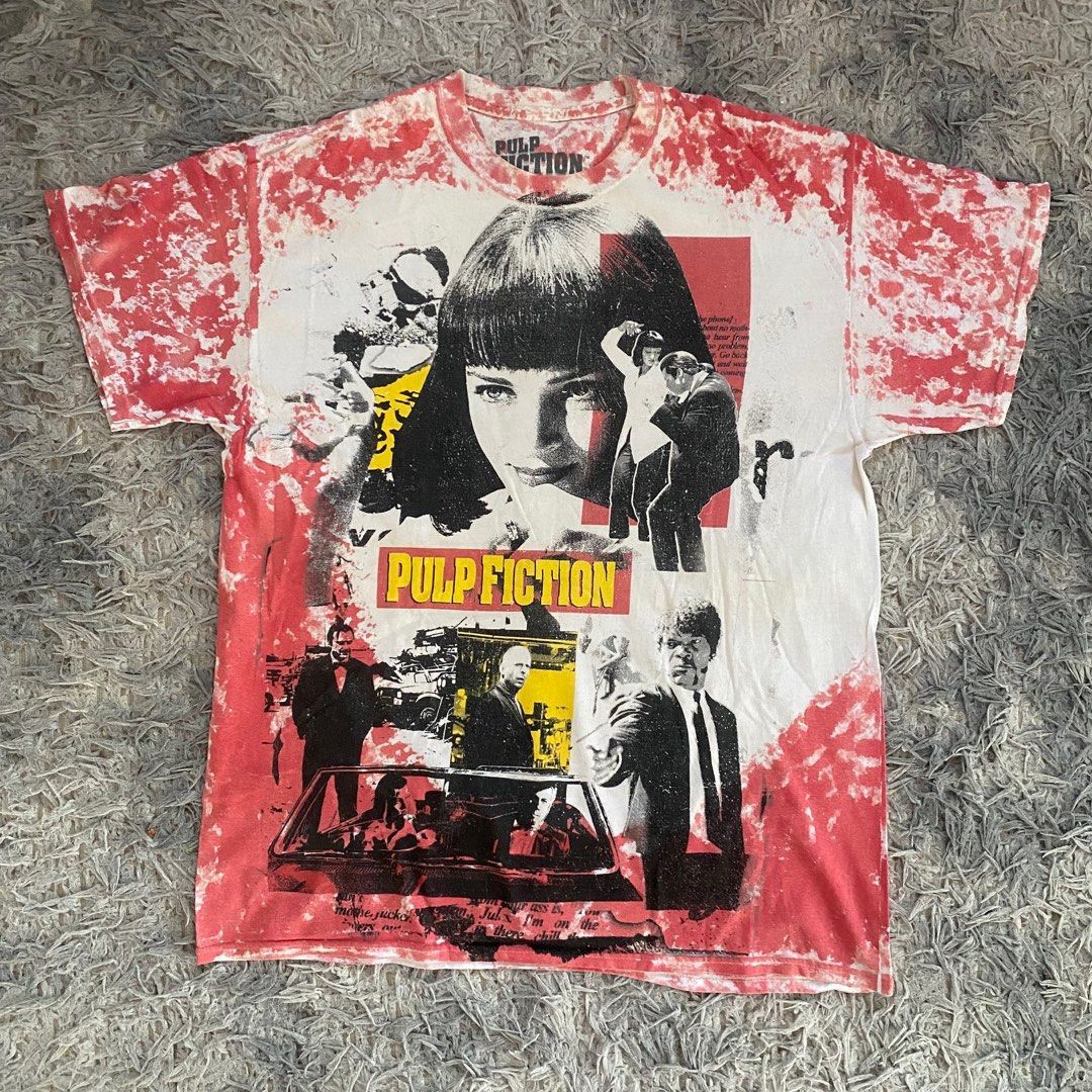 Vintage RARE PULP FICTION Vintage Movie Tie Dye Full Print Tshirt Size US L / EU 52-54 / 3 - 1 Thumbnail