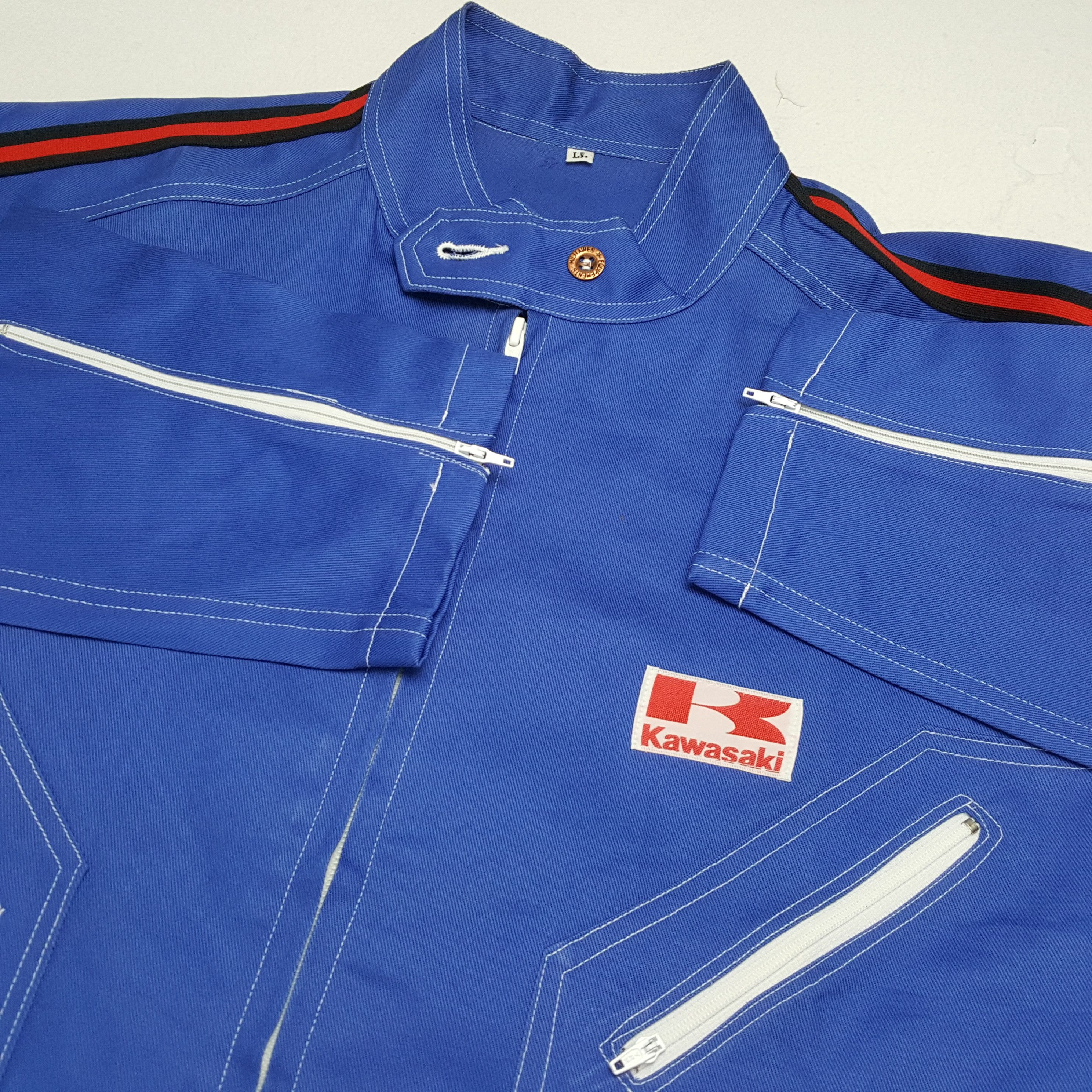 Japanese Brand × Vintage KAWASAKI Racing Crew Style Motorsports Coverall Jacket Size US L / EU 52-54 / 3 - 13 Thumbnail