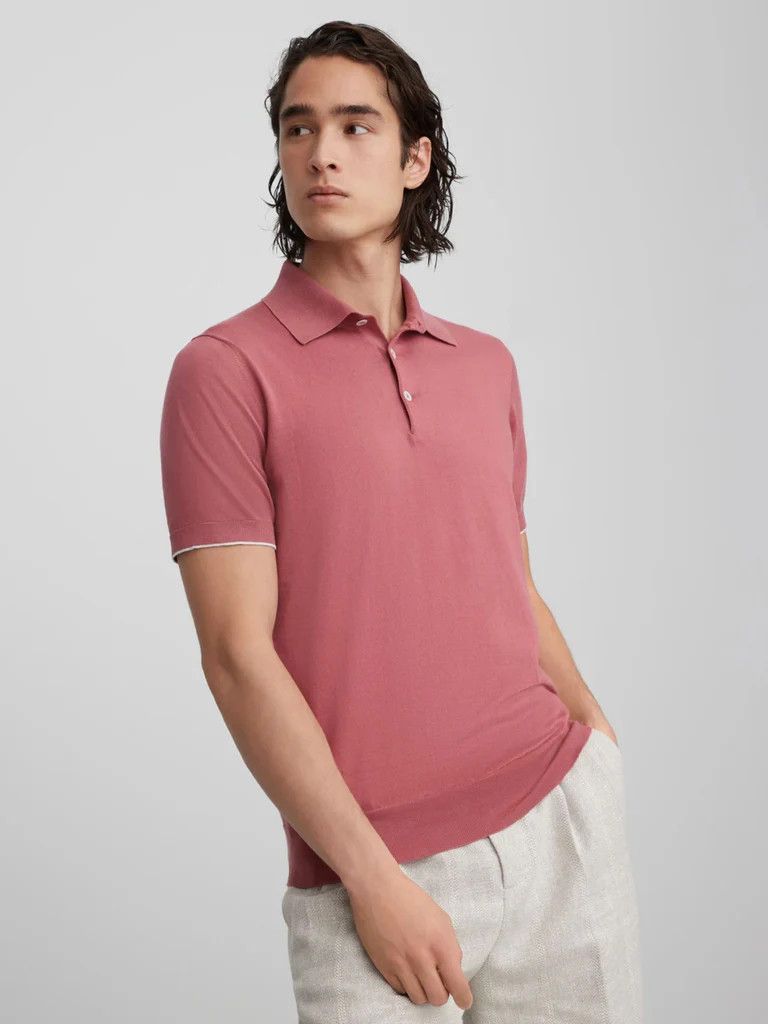 Brunello Cucinelli Polo Sweater in Dark Red Size US M / EU 48-50 / 2 - 1 Thumbnail