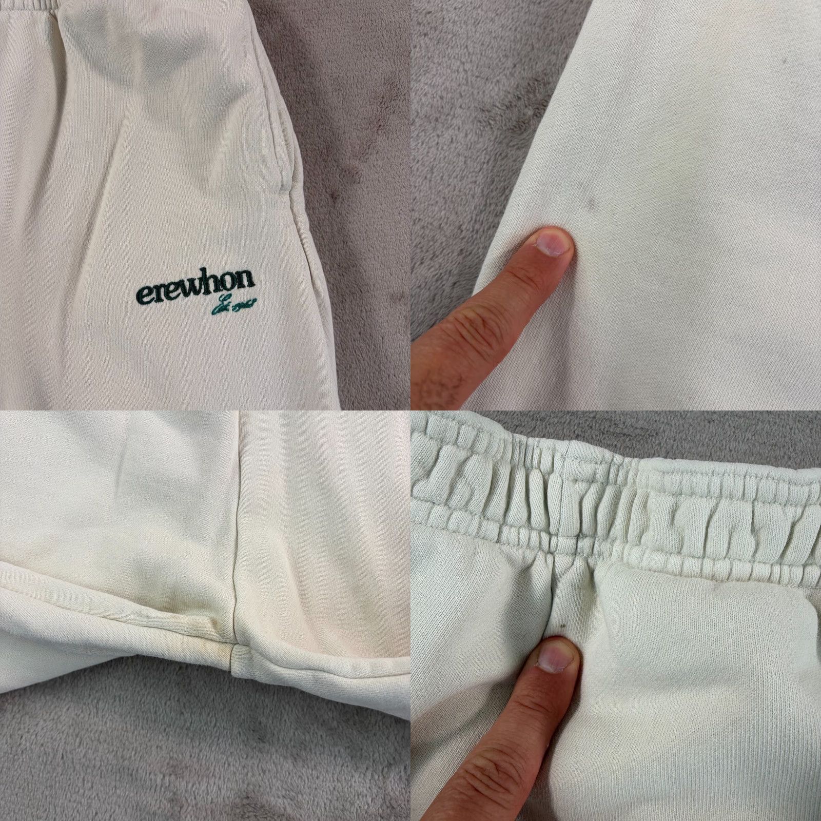 Vintage Erewhon Logo Hoodie XS Women Ivory Cream French Terry Pullover Long Sleeve Crew Neck Logo Pocket Classic College Modern 90s Outdoor Sports Activewear Size XS / US 0-2 / IT 36-38 - 9 Thumbnail