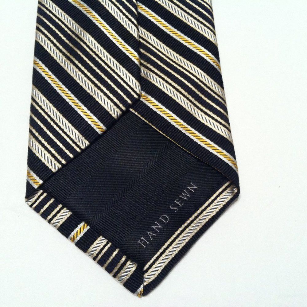 Robert Talbott ROBERT TALBOTT CARMEL MENS NEW BLACK SILK TIE WIDTH: 3 1/2" Size ONE SIZE - 3 Thumbnail