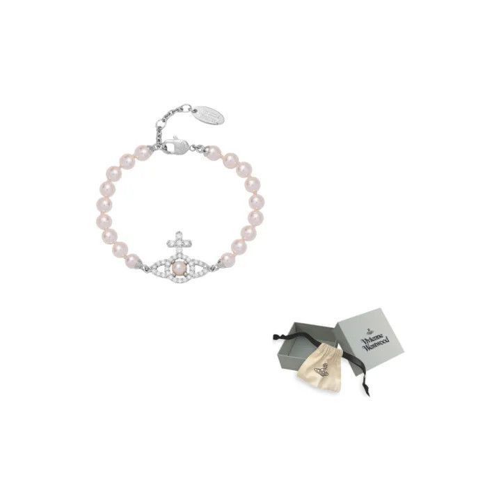 Vivienne Westwood Olympia Pearl Bracelet with Crystal