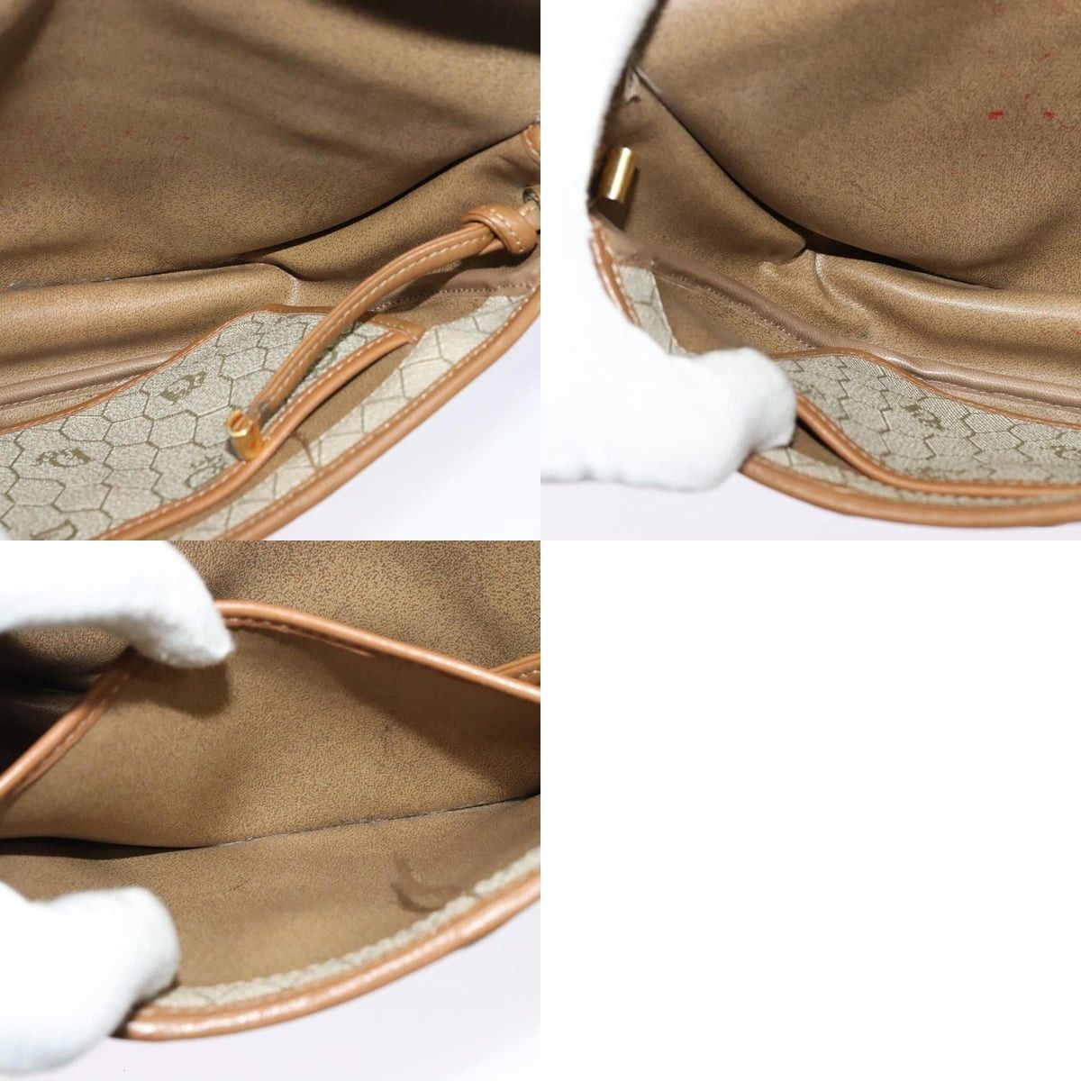 Dior DIOR Honeycomb Canvas Shoulder Bag Pvc Beige Gold Size ONE SIZE - 12 Thumbnail