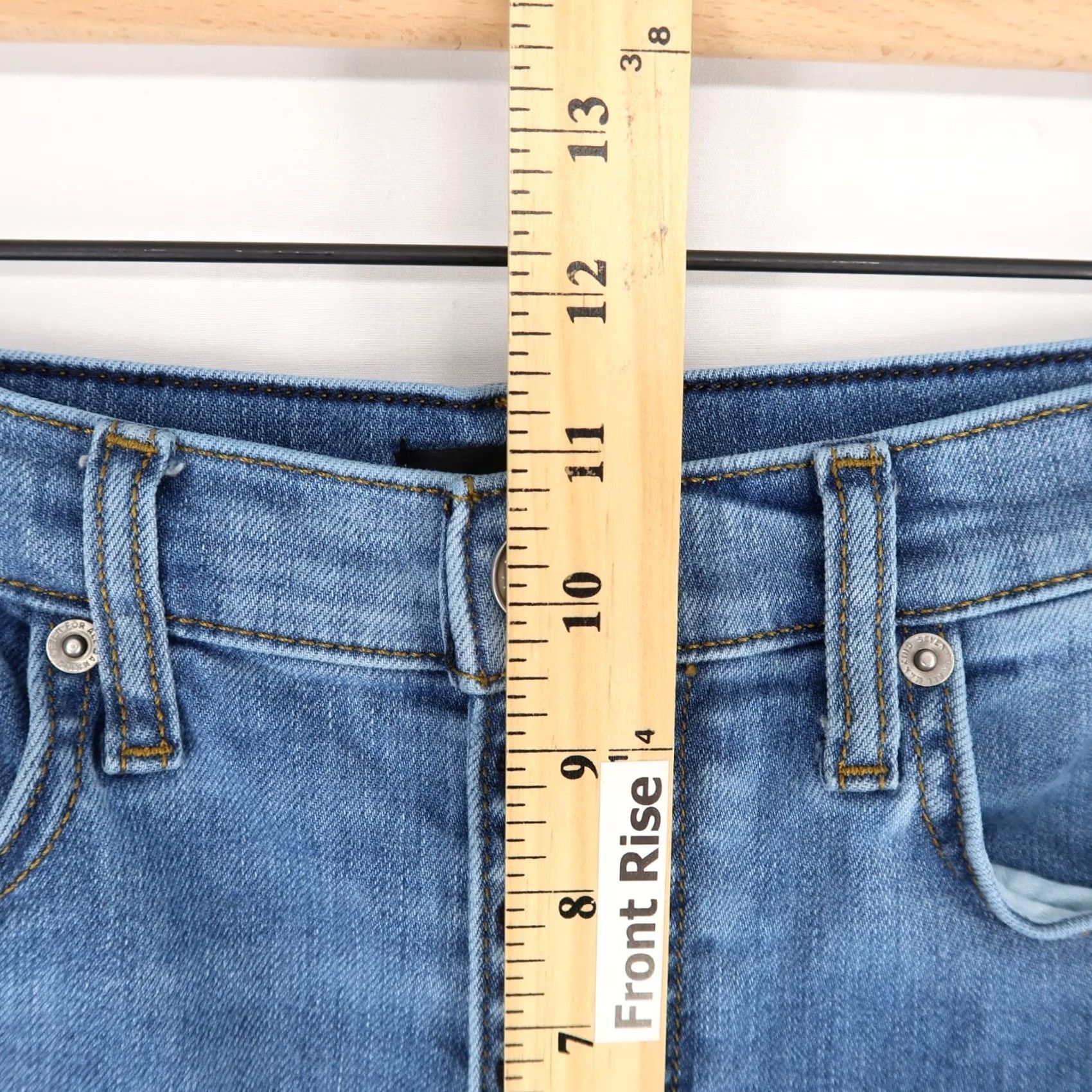 7 For All Mankind VINTAGE 7 For All Mankind Jeans Womens 28 Blue High Waist Cropped Straight Button Fly Size 28" / US 6 / IT 42 - 7 Thumbnail