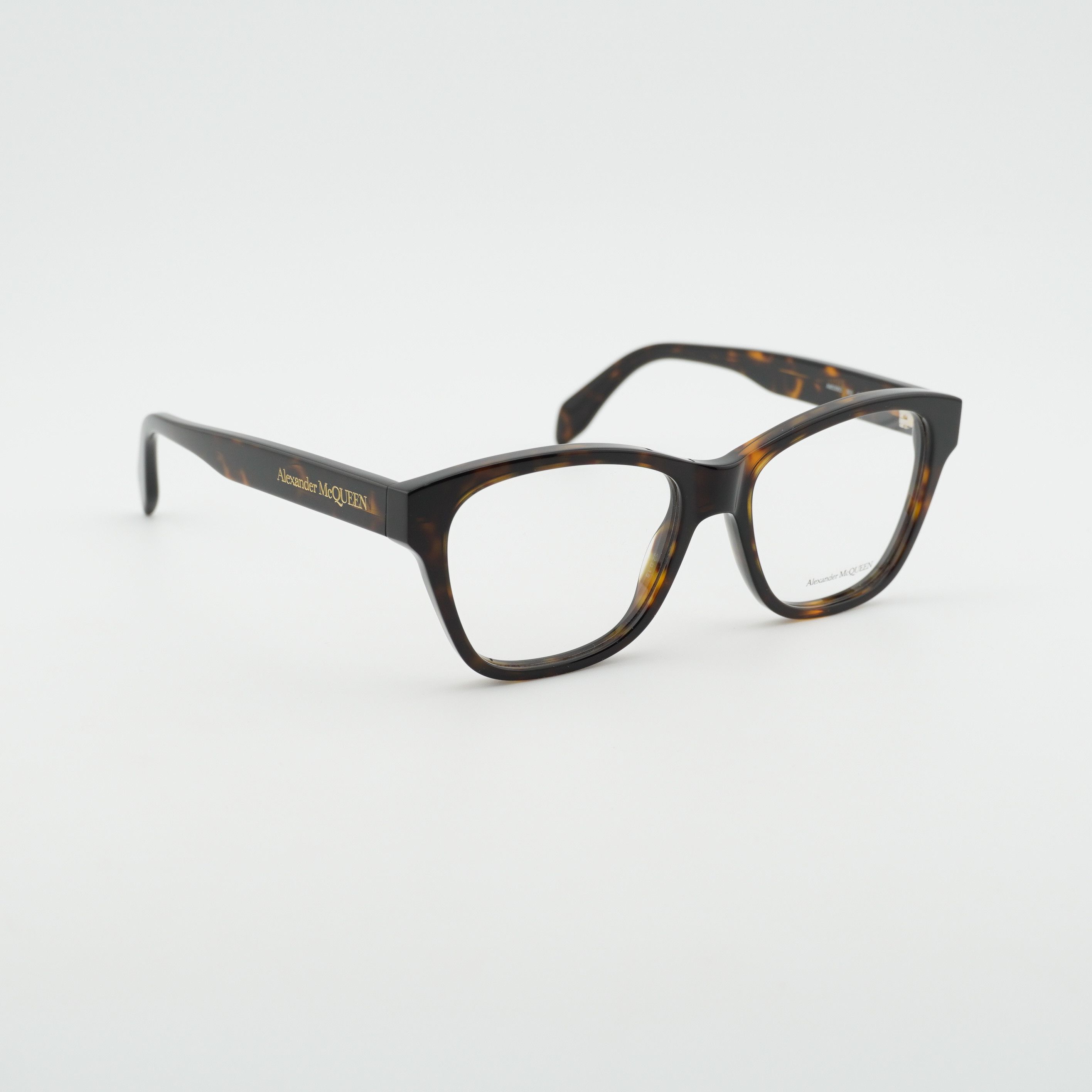 Alexander McQueen Alexander McQueen AM0306O 002 Eyeglasses Havana 52mm Square Size ONE SIZE - 8 Thumbnail