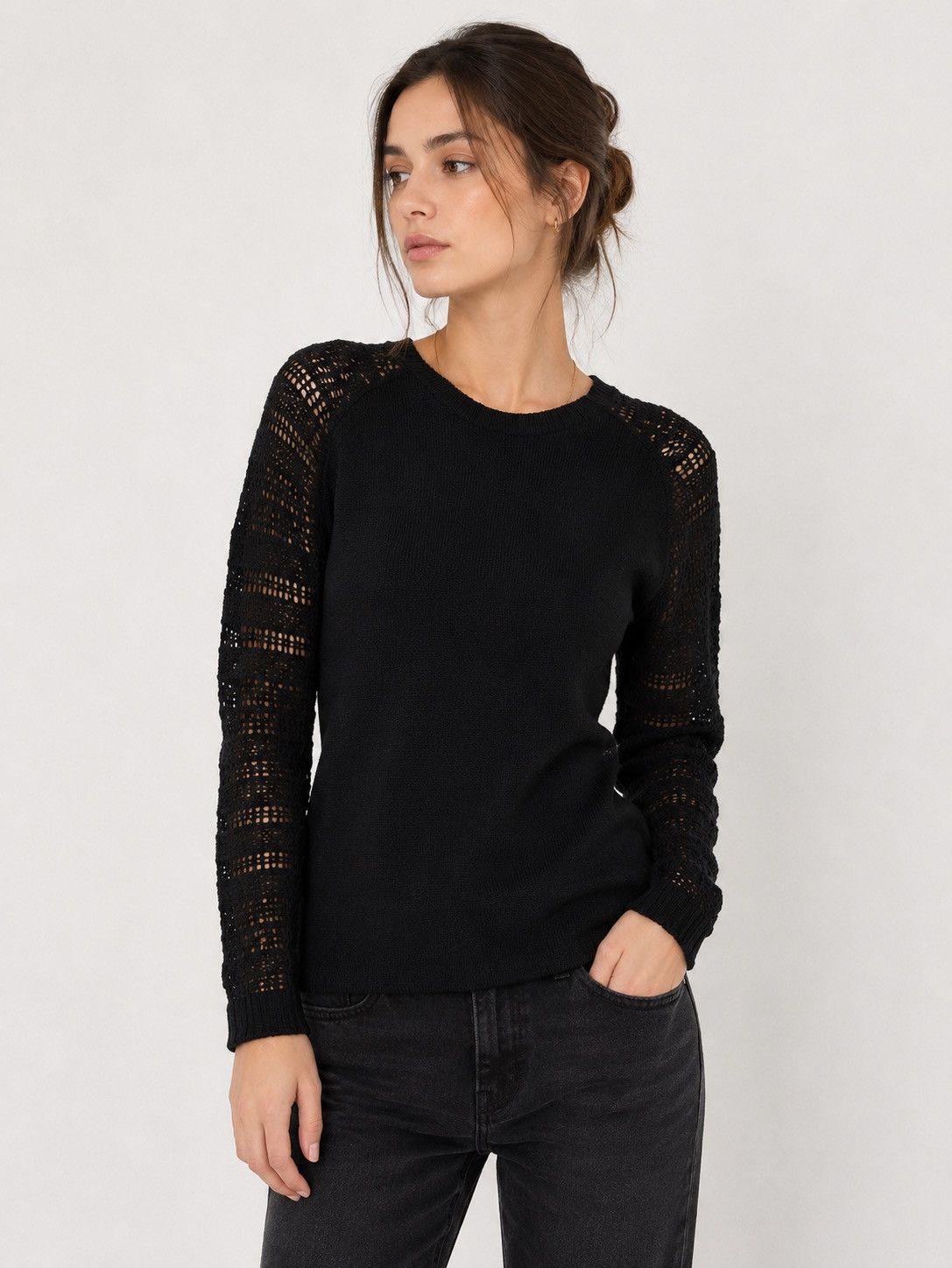 Sezane La Maille Sezane Paris Cashmere/Wool Black Sweater Size S Size S / US 4 / IT 40 - 1 Thumbnail