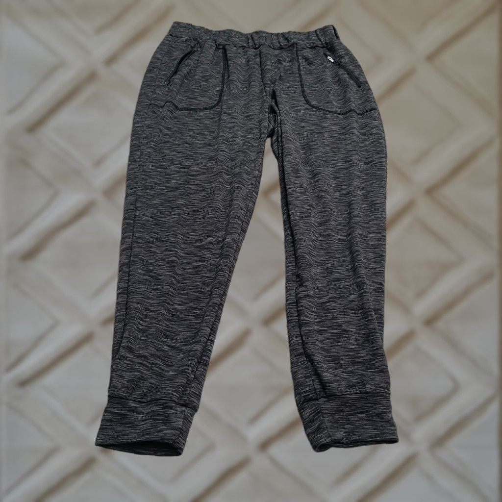 Vintage Adrienne Vittadini Sport Sweatpants Womens 2X Dark Gray Tapered Zip Pocket 32x28 Size 40" / US 18 - 1 Thumbnail