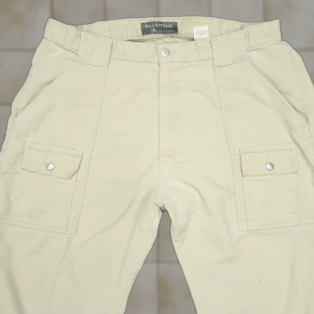 Levi's VINTAGE Levi's Silvertab Pants Men 38x32 Corduroy Stone Beige Baggy Chino Slim Straight Casual Mens Size US 38 / EU 54 - 1 Thumbnail