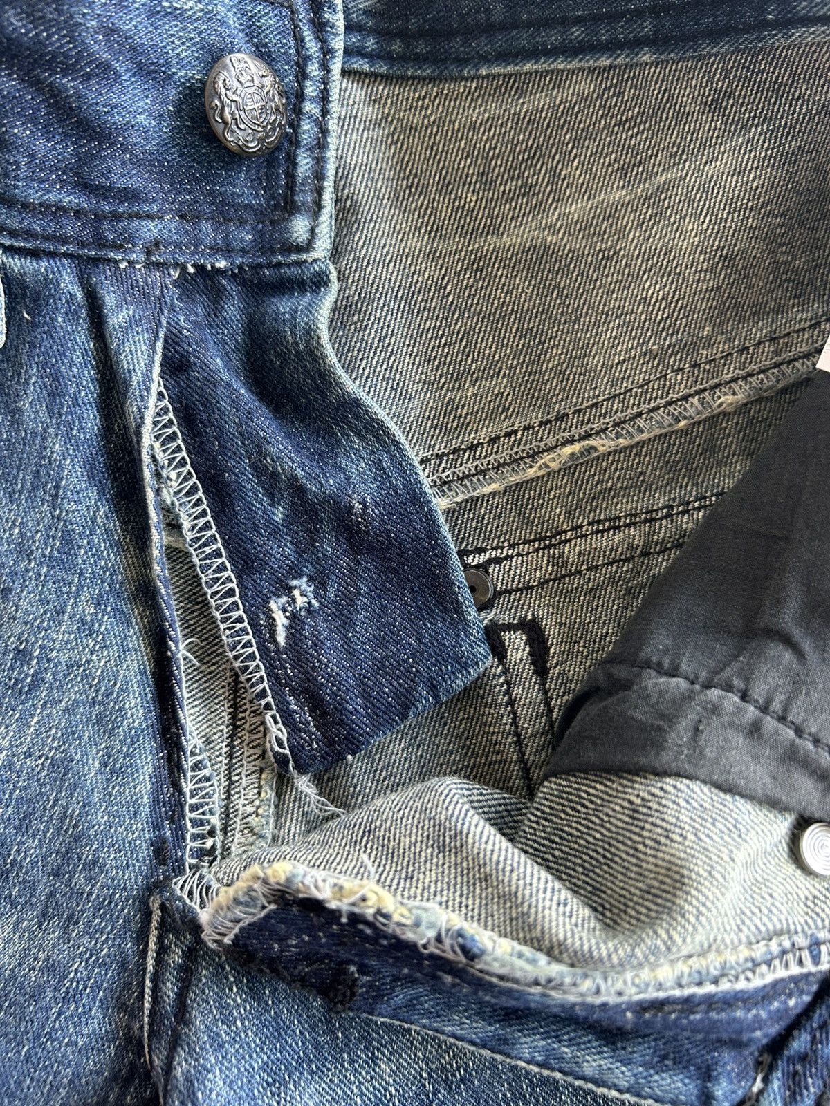 Kapital Flare Japanese Punk Style Distressed Denim Jeans Size US 32 / EU 48 - 13 Thumbnail