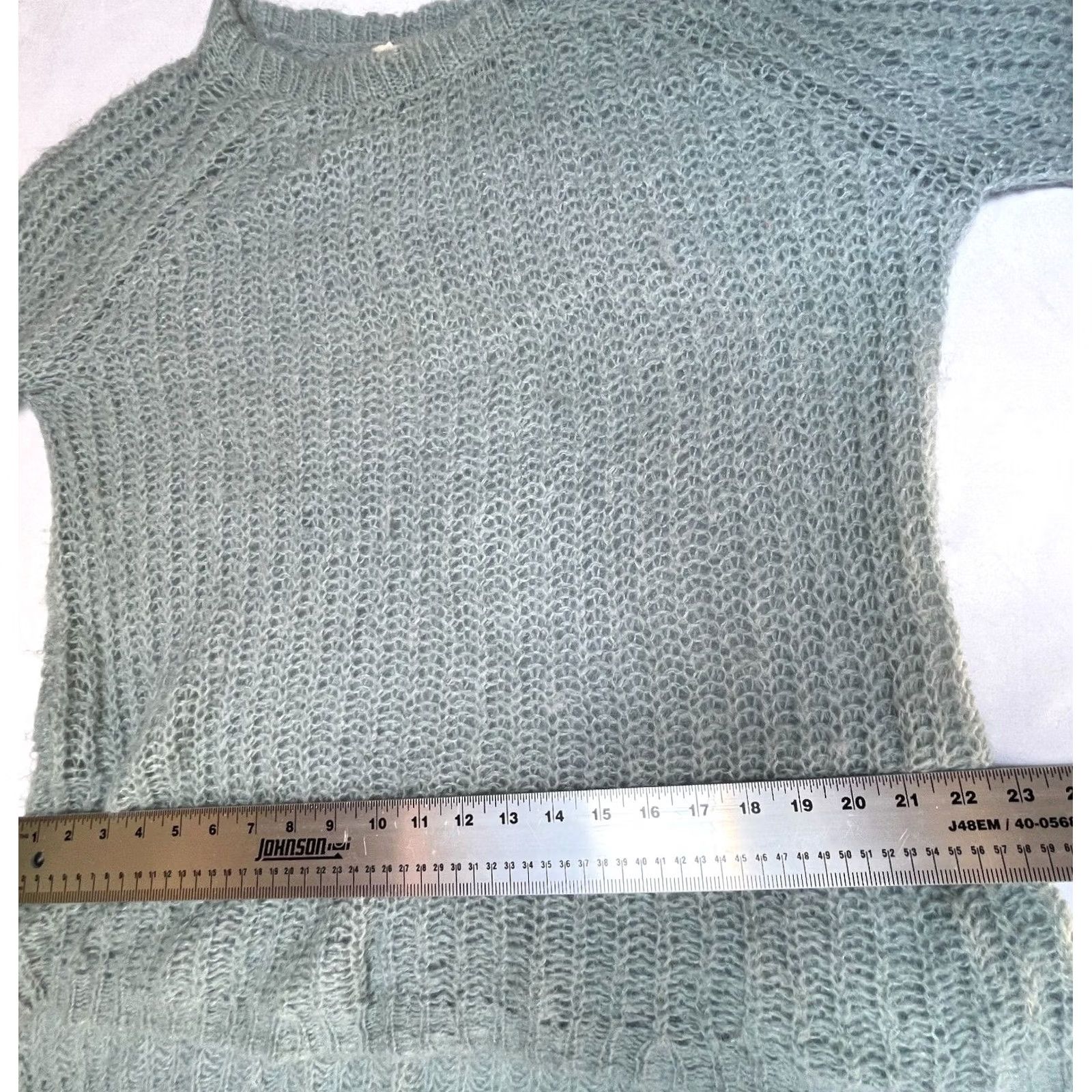 Vintage Sundance Womens Blue Mohair Lambswool Pullover Sweater Medium Knitted Hi-Low Hem Size M / US 6-8 / IT 42-44 - 8 Thumbnail