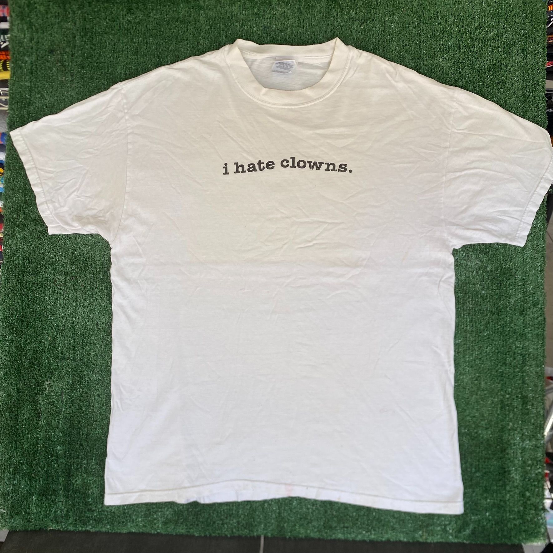 Hanes Vintage Y2K Hate Clowns Shirt Funny Ironic Punk Humor Tee Size US XL / EU 56 / 4 - 1 Thumbnail