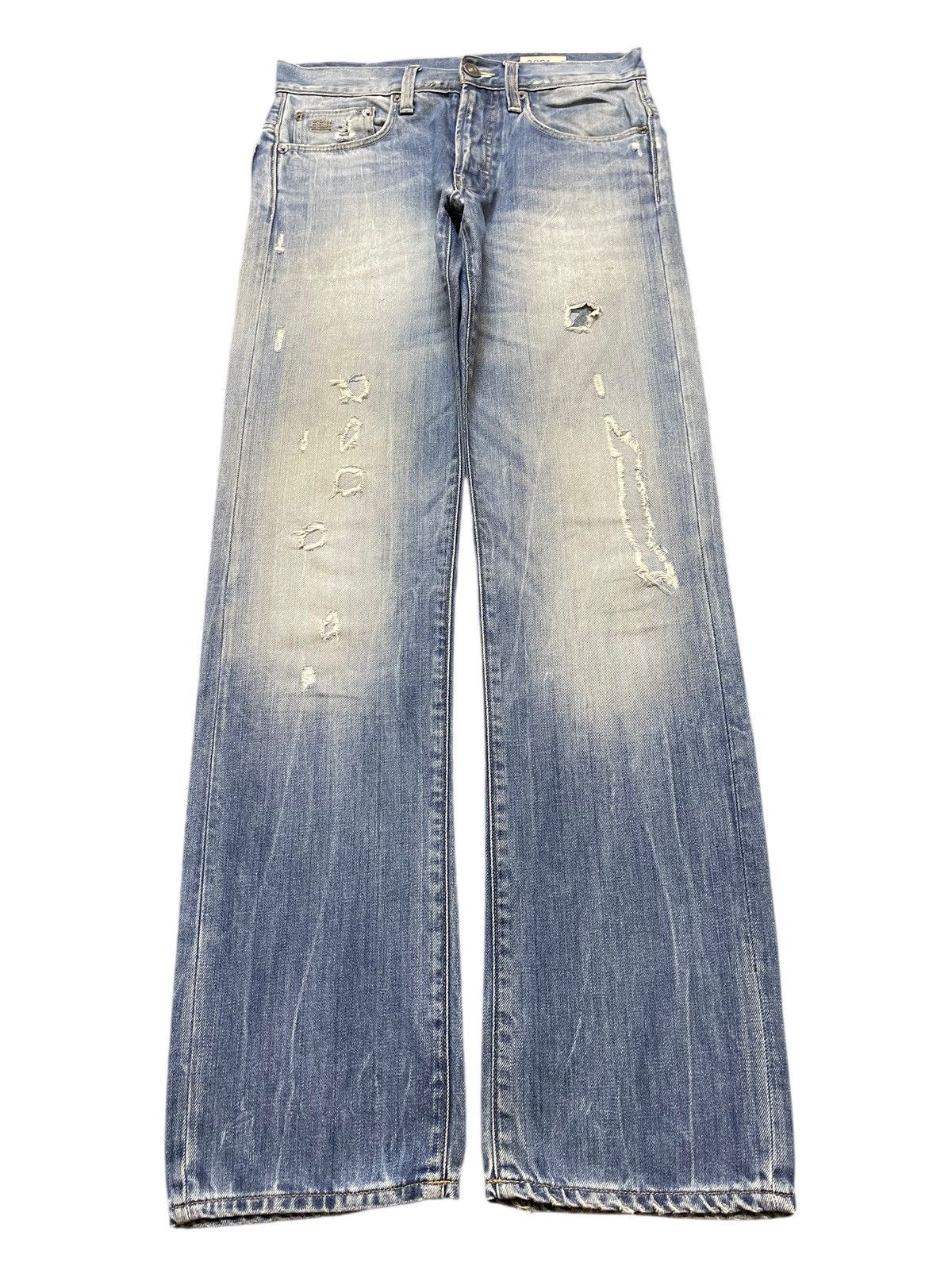 G-Star Vintage Gstar Raw Mud Faded Wash Whiskers Distressed Jeans Size US 30 / EU 46 - 1 Thumbnail