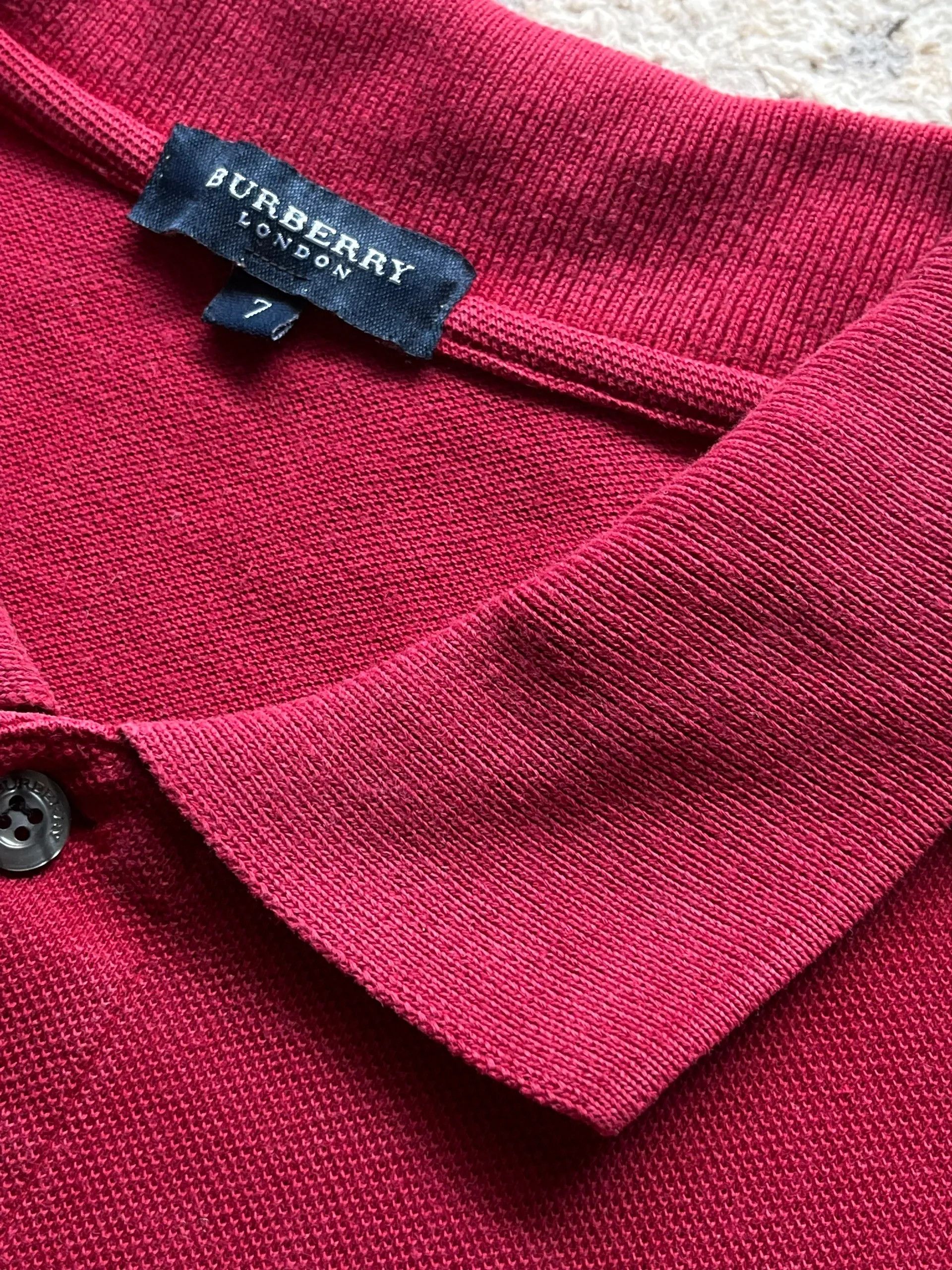 Burberry Burberry London Vintage 2000s Y2K Polo Shirt Burgundy Size US XL / EU 56 / 4 - 5 Thumbnail