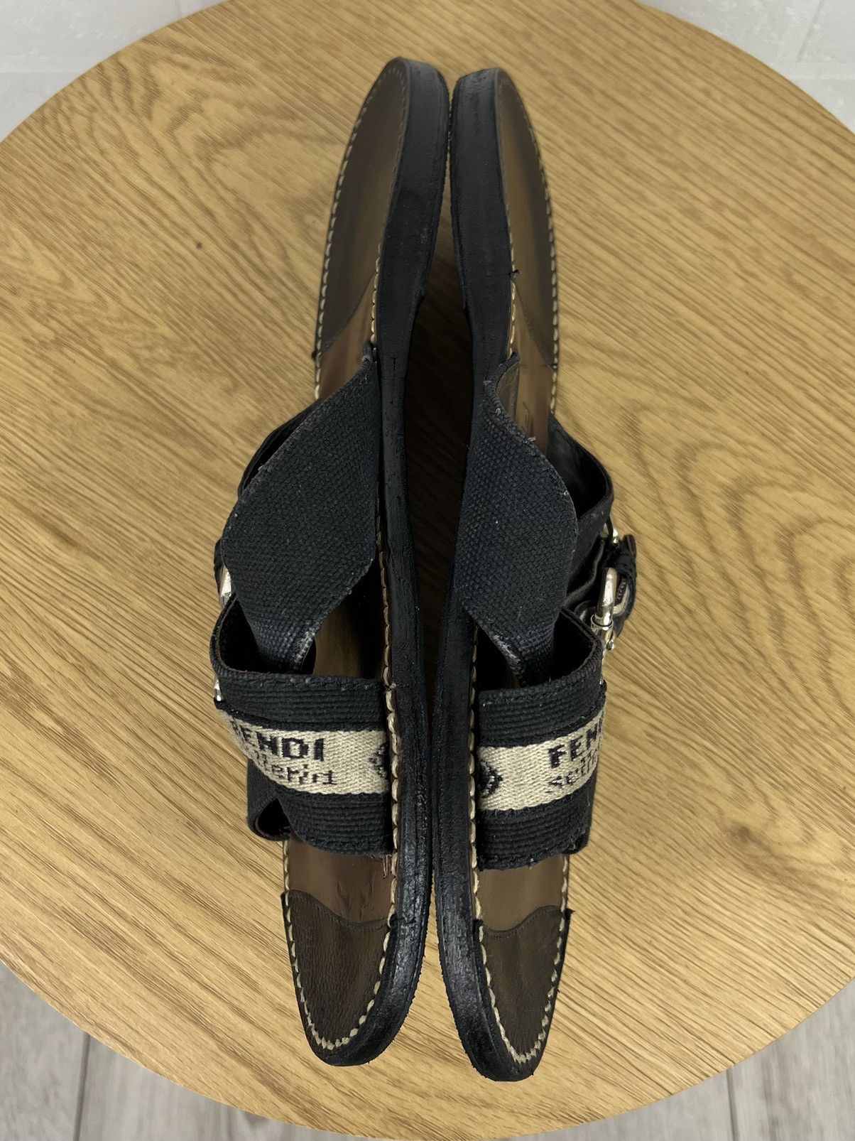 Fendi FENDI Sandals Leather Shoes Straps Black Logo Men’s Size US 9.5 / EU 42-43 - 10 Thumbnail