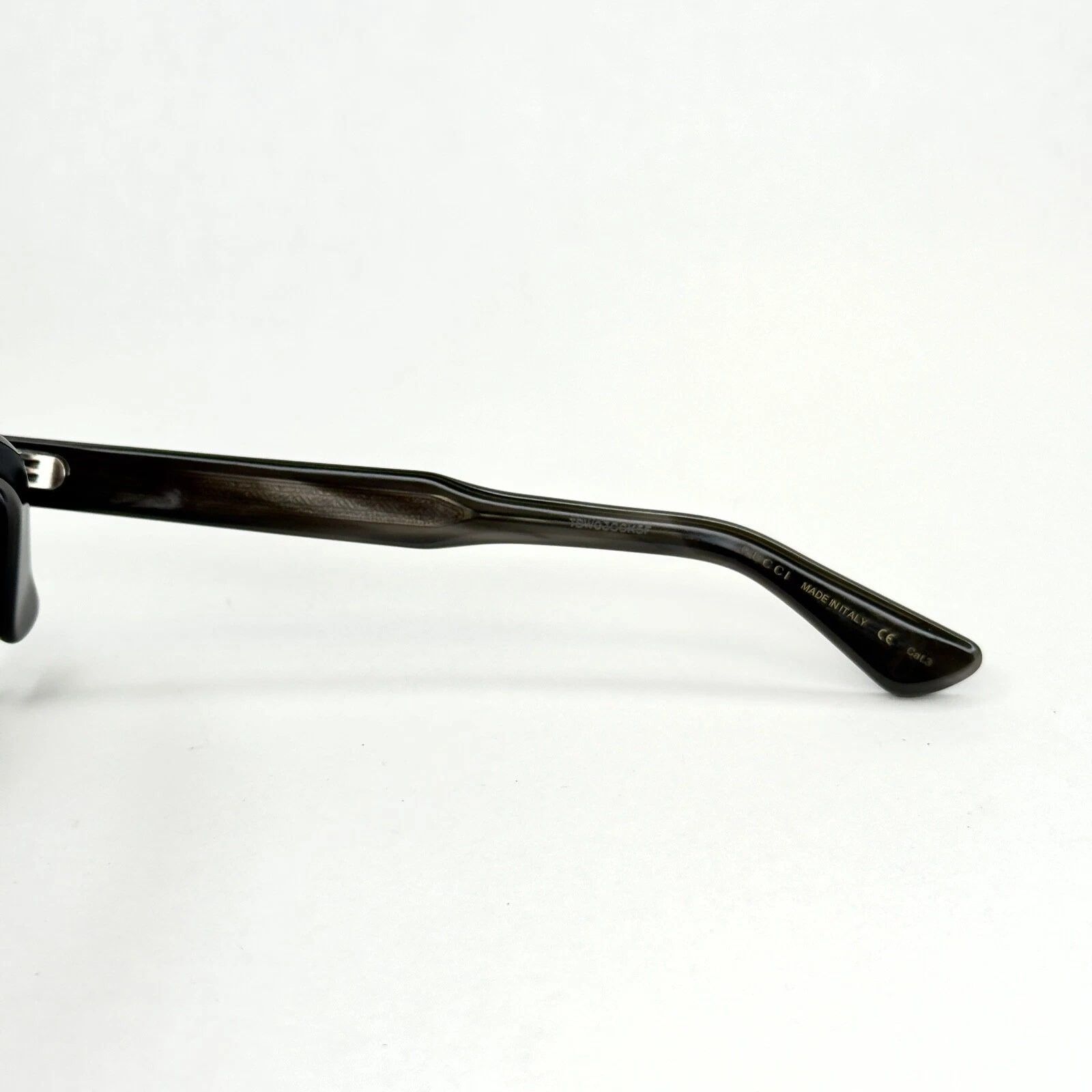 Gucci GUCCI GG0050S 0050 Classic Square Grey Horn Sunglasses 004 Size ONE SIZE - 3 Thumbnail