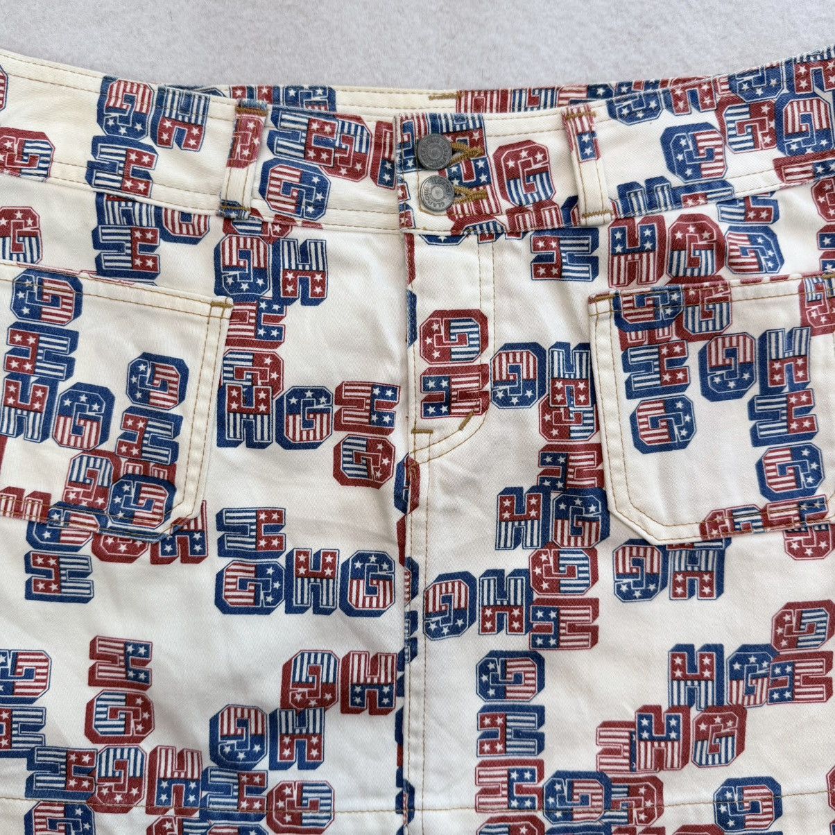 Hysteric Glamour 1990s Hysteric Glamour American Flag Logo Printed Mini Skirt Size 28" / US 6 / IT 42 - 2 Thumbnail