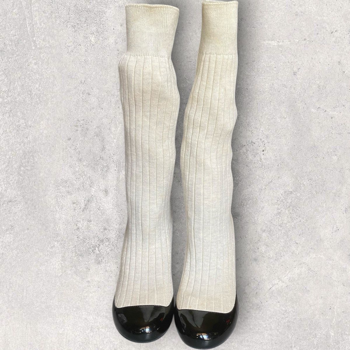 Chanel Chanel knit sock and patent leather Heels Size US 8.5 / IT 38.5 - 3 Thumbnail