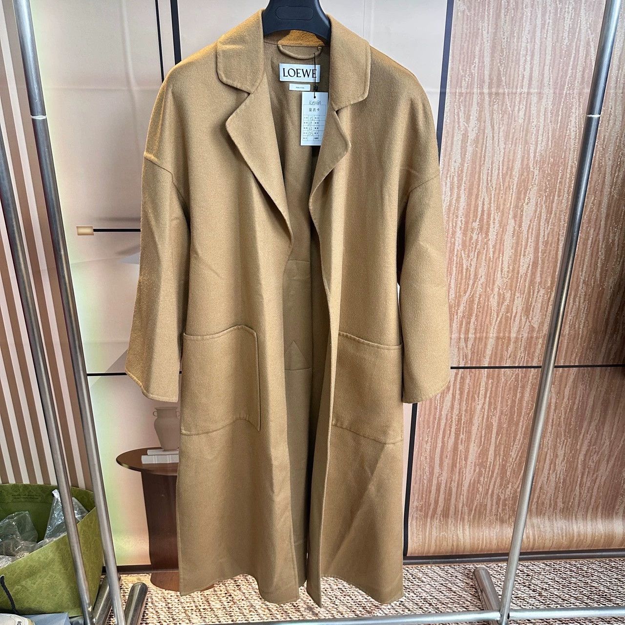 Loewe camel wool blend long coat by Loewe Size XS / US 0-2 / IT 36-38 - 1 Thumbnail