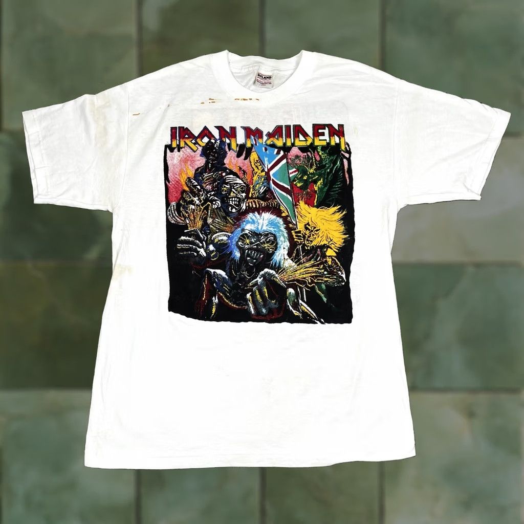 Vintage Vintage Iron Maiden Gonna Get Ya No Matter Who You Are Shirt Large Deadstock Unisex Adults 90s Grunge White Cotton Short Sleeve Crew Neck Graphic Size US L / EU 52-54 / 3 - 1 Thumbnail