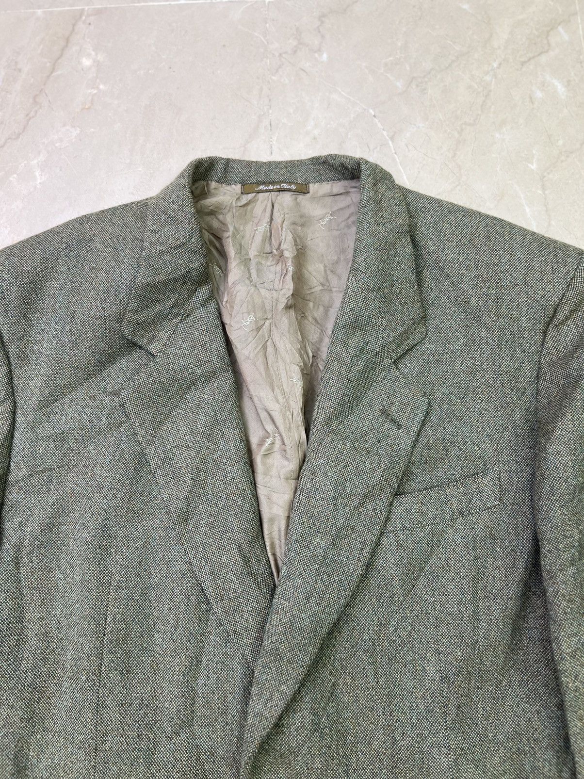 Yves Saint Laurent Vintage Yves Saint Laurent Pour Homme Green Wool Blazer Size 52R - 2 Thumbnail