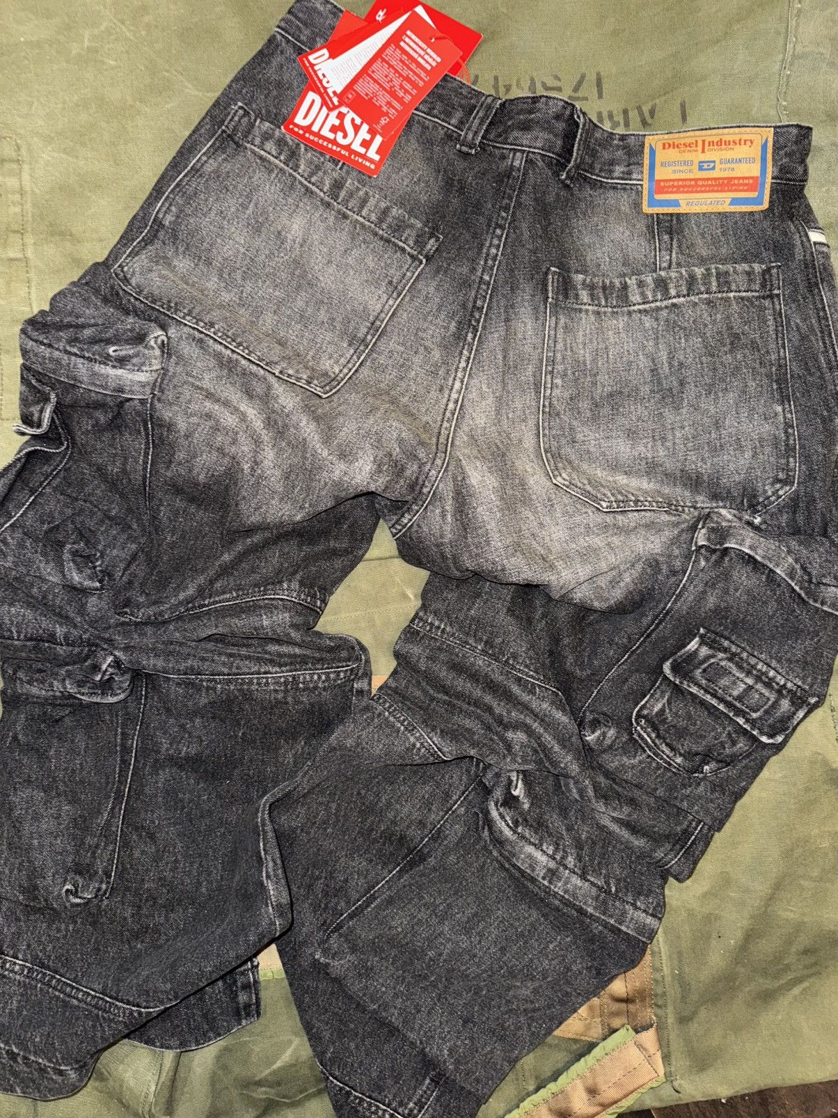 Diesel Relaxed Jeans D-Fish 0ghaa Size US 34 / EU 50 - 10 Thumbnail