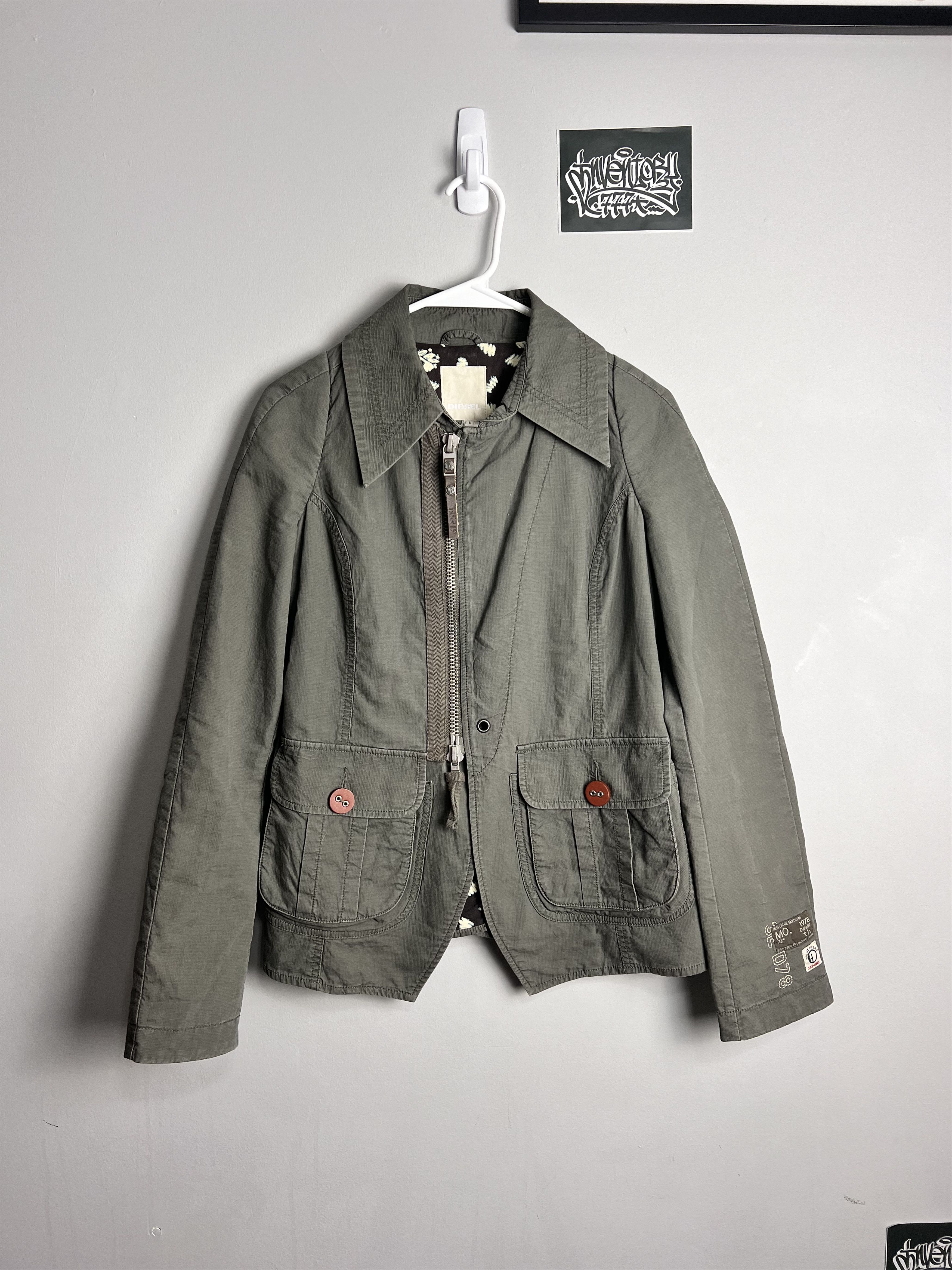 image of Diesel - Japunk Zip Jacket in Olive Green, Women's (Size Medium)