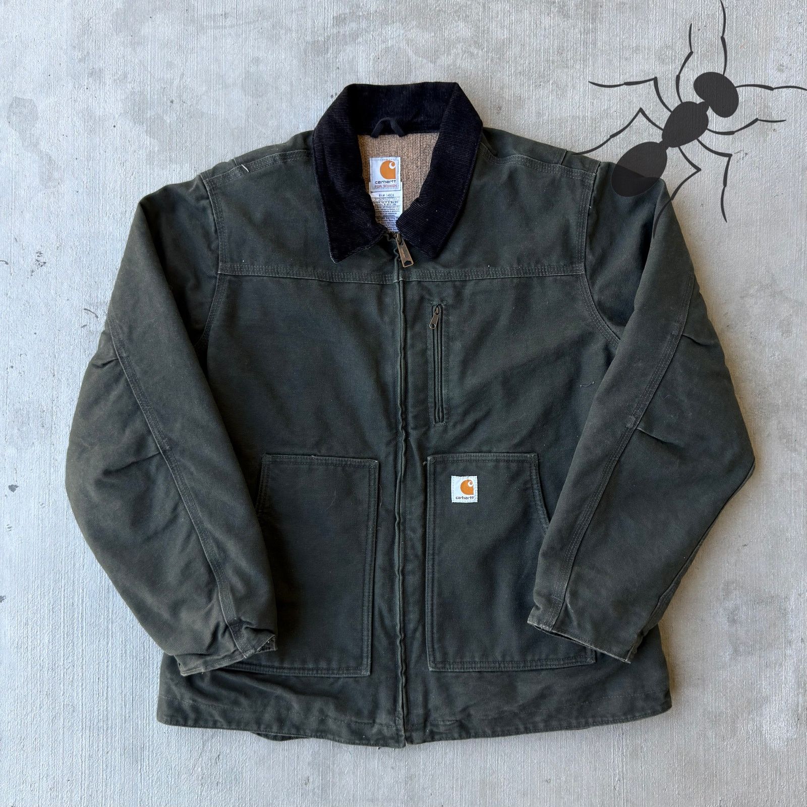 Carhartt × Vintage Carhartt WOMENS WC061 MOS green chore work wear jacket Size US L / EU 52-54 / 3 - 1 Thumbnail