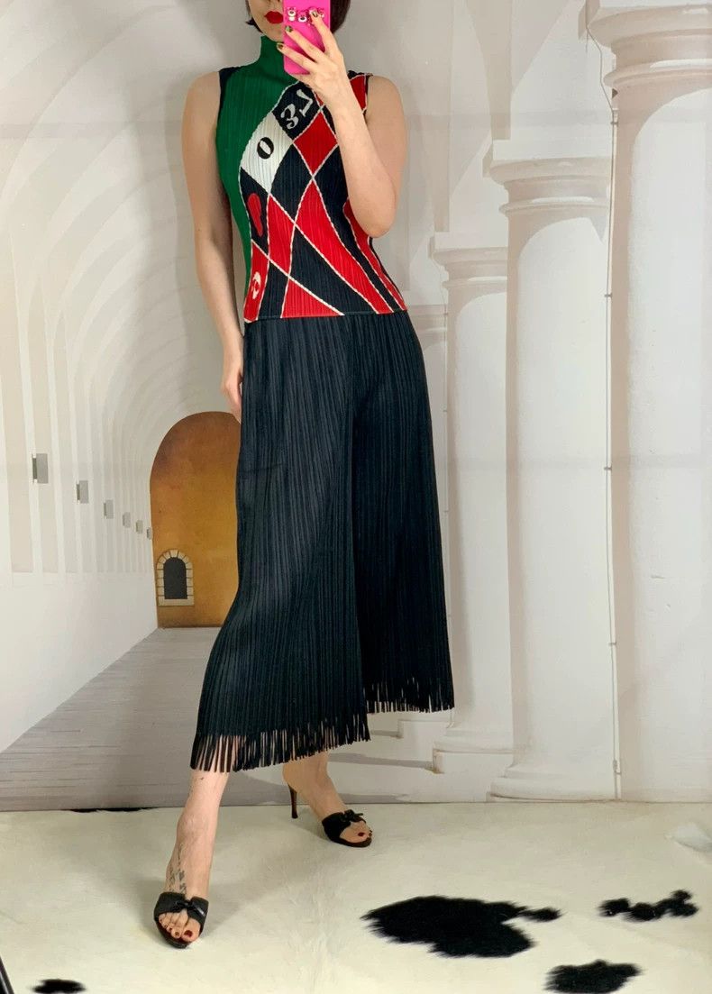 Issey Miyake Issey Miyake Black fringed pants Size 23" - 4 Thumbnail