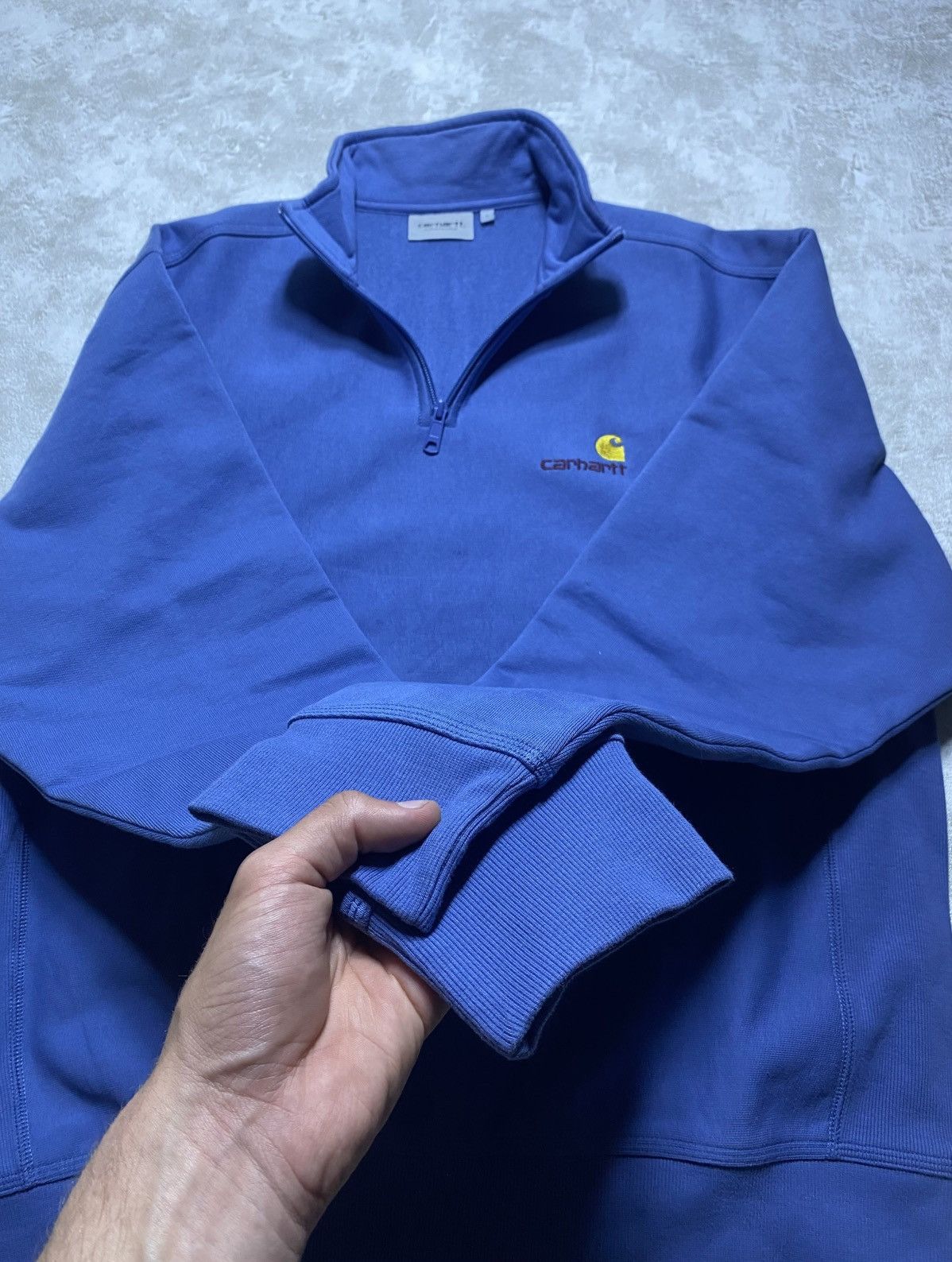 Carhartt Carhartt WIP Quarter-Zip Embroidered Logo Sweatshirt Blue Size US L / EU 52-54 / 3 - 4 Thumbnail