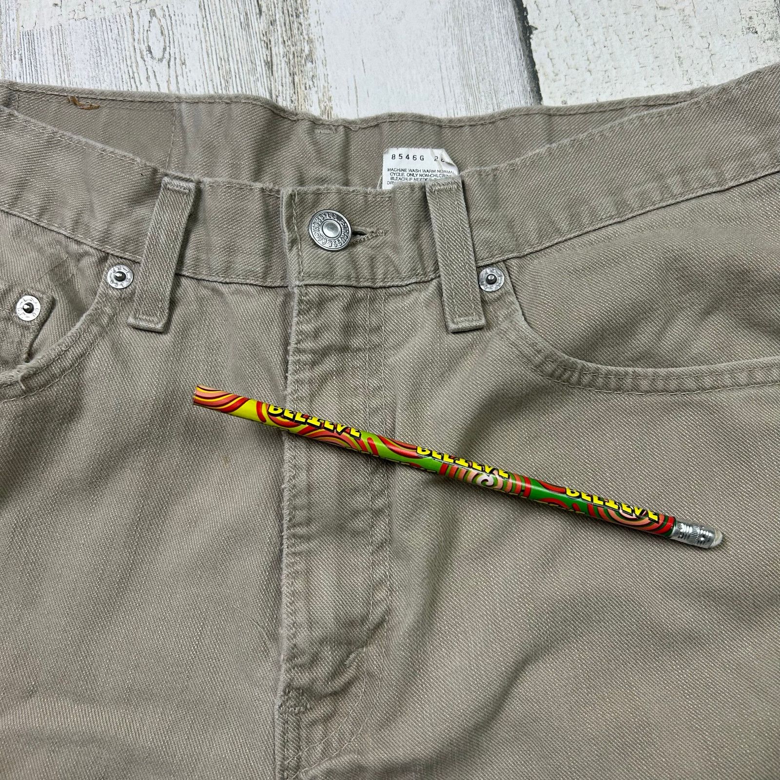 Levi's × Vintage Vintage 1990s 550 Relaxed Straight Leg Levi Khaki Jeans Size US 33 - 10 Thumbnail