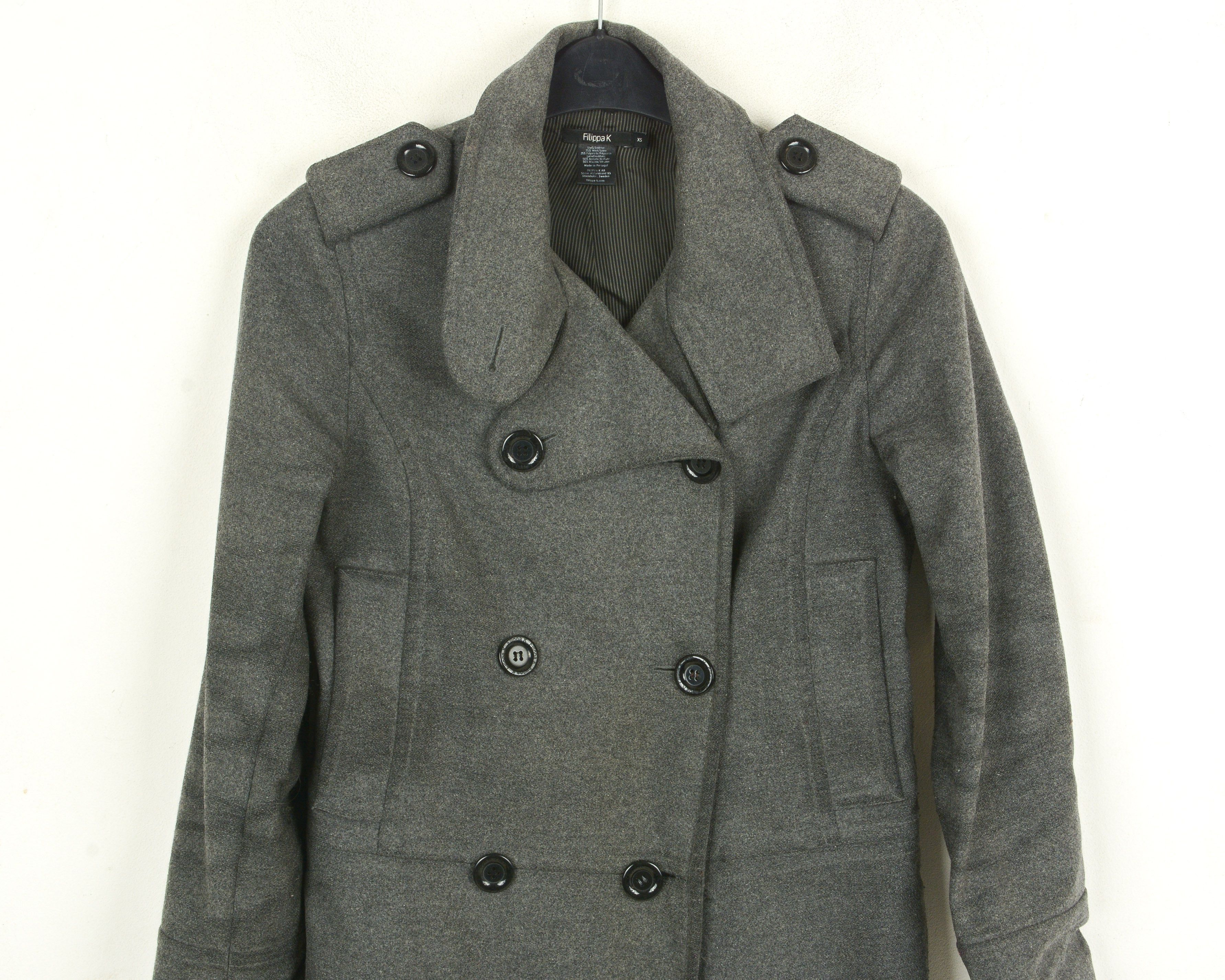Filippa K Women XS Wool Coat UK 4 Jacket EU 32 Double Breasted Size XS / US 0-2 / IT 36-38 - 5 Thumbnail