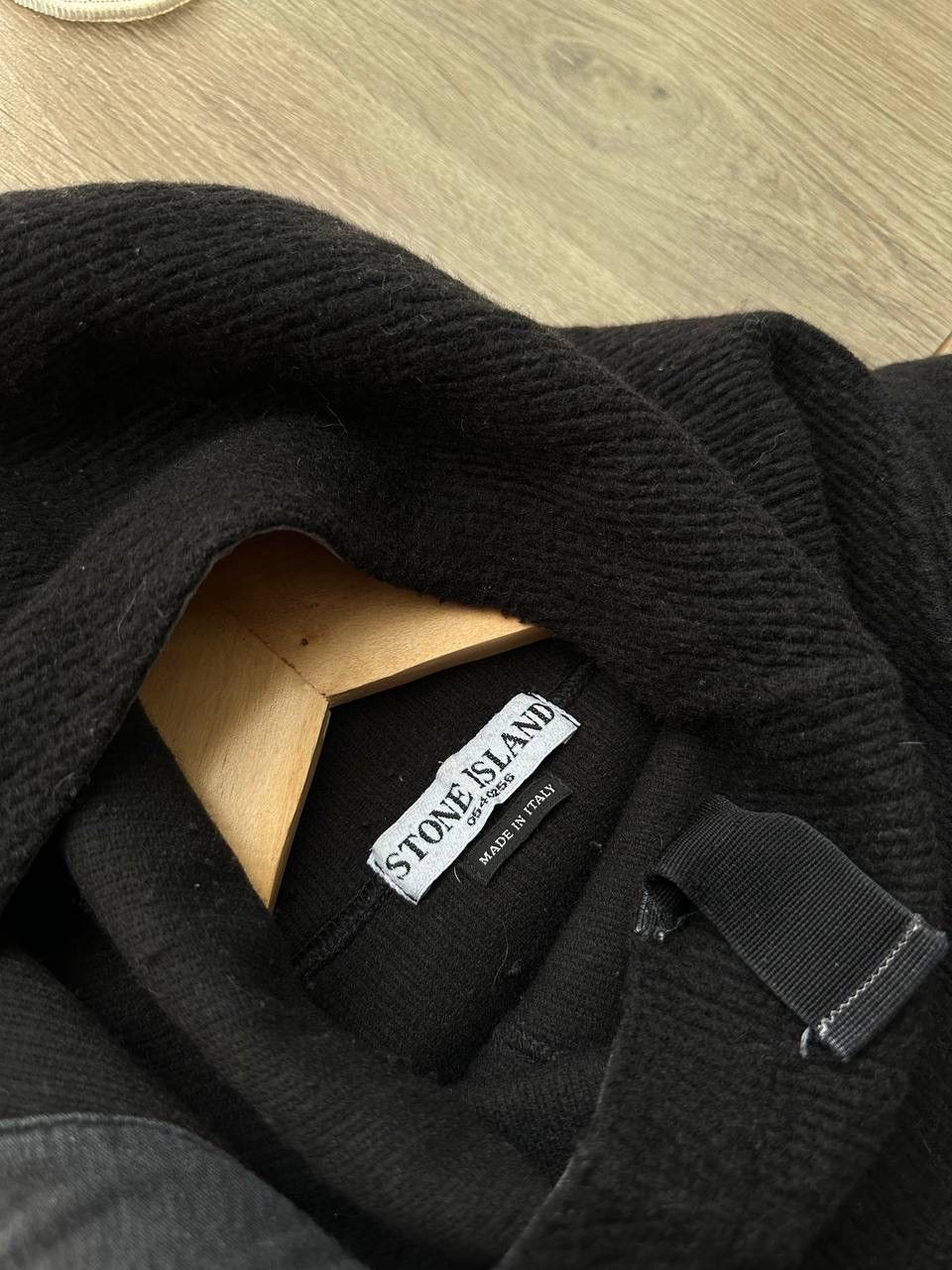 Stone Island × Vintage Vintage Stone Island Ninja Black Wool Hoodie Size US L / EU 52-54 / 3 - 8 Thumbnail