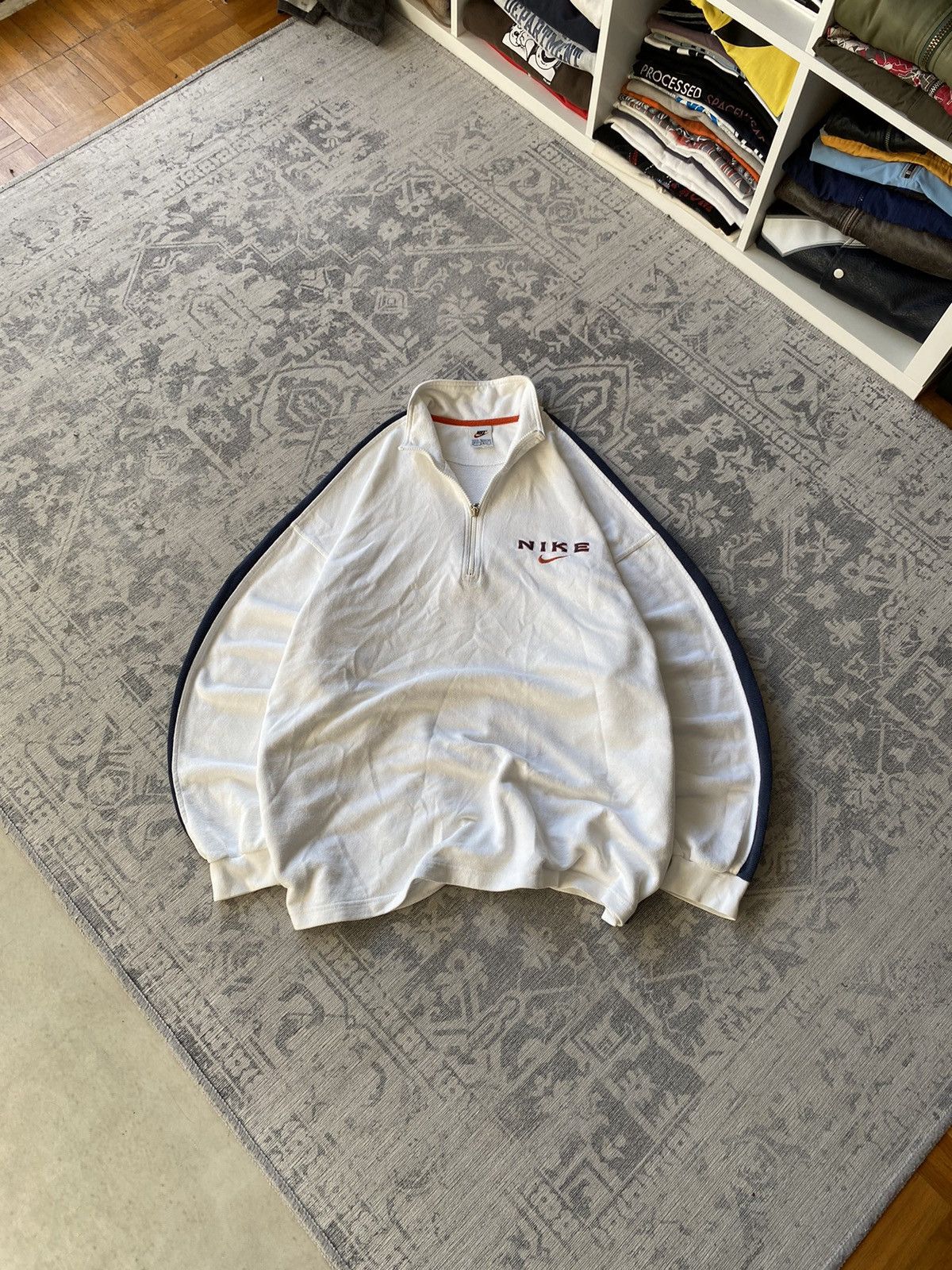 Nike Nike Vintage Track Top Jacket Zip Hoodie Boxy Big Logo Japan Size US XL / EU 56 / 4 - 1 Thumbnail