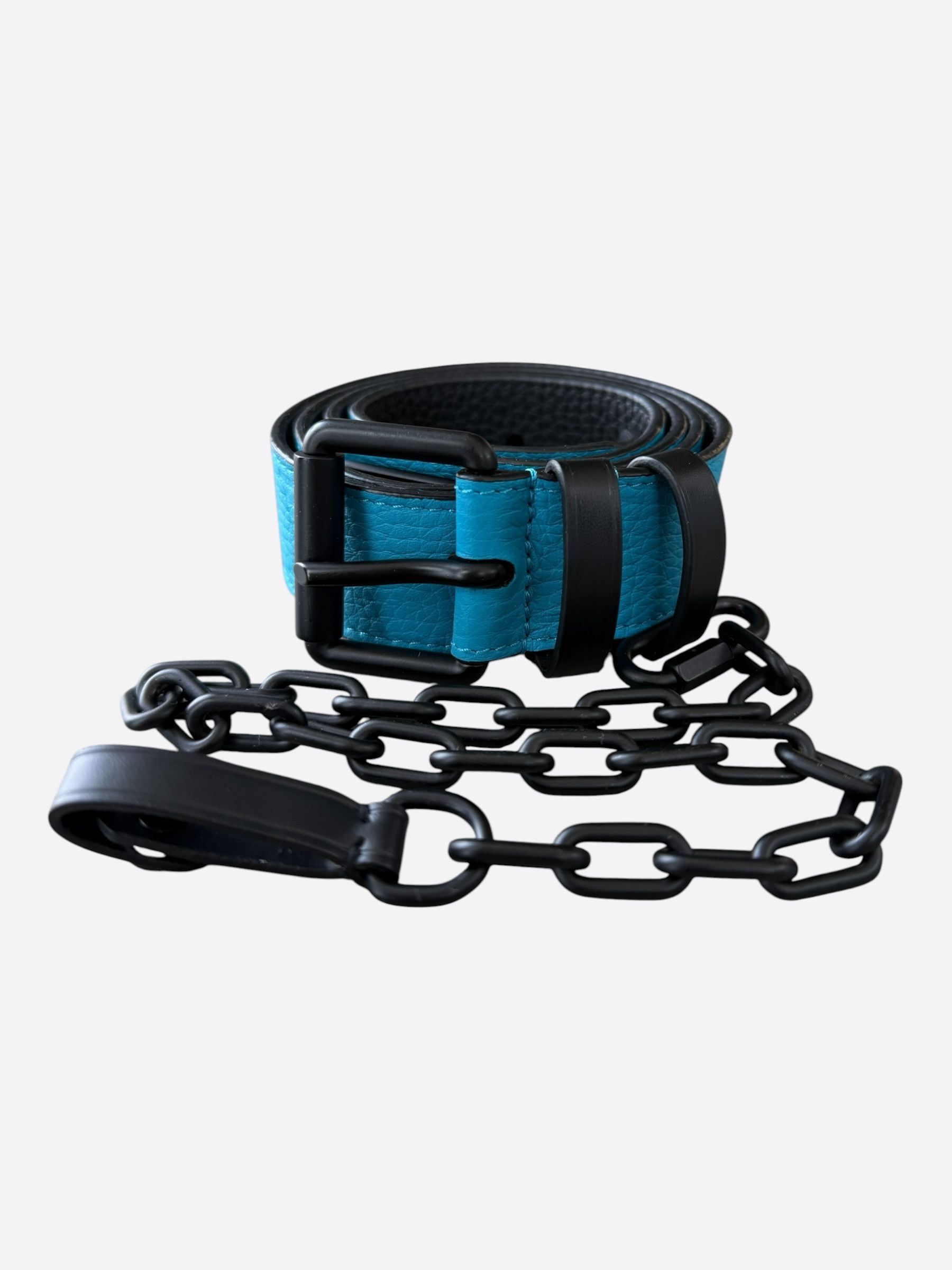 Louis Vuitton Blue Monogram Chain Belt