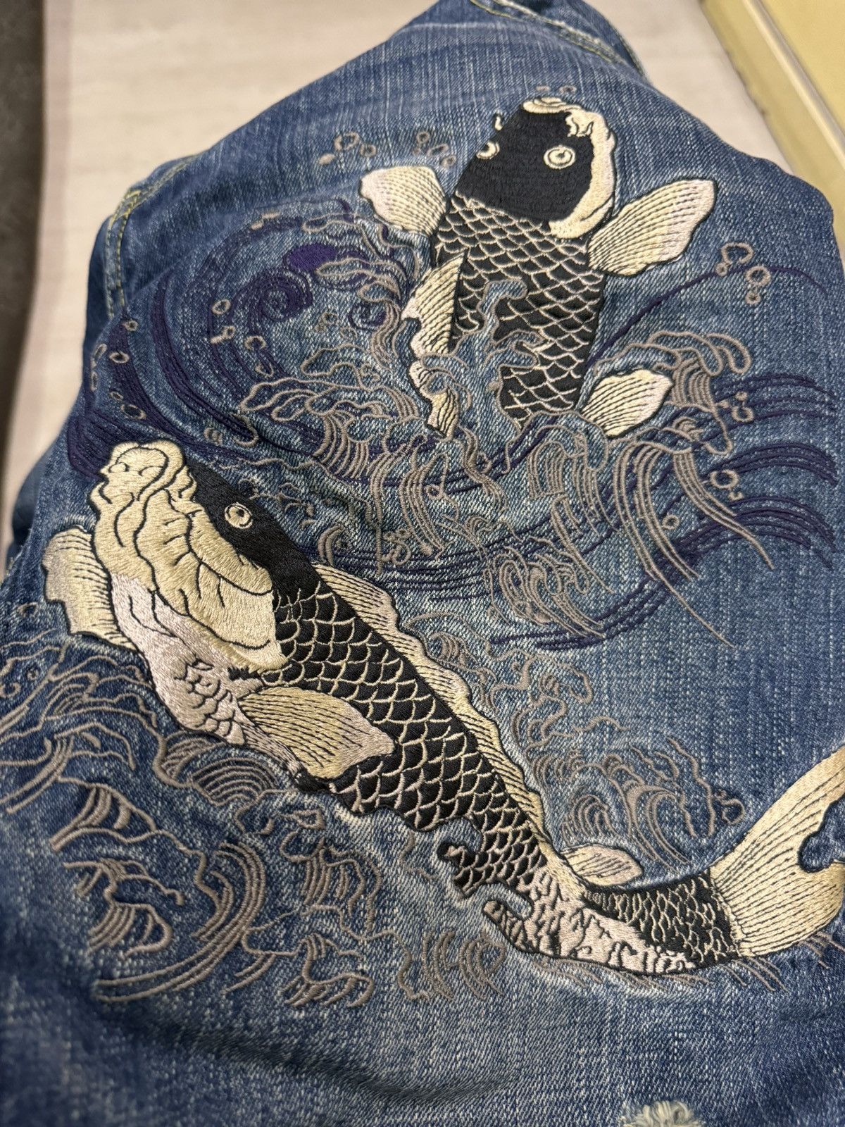 Japanese Brand Koi Pond Sukajan Japan Jeans Embroidered 32 Size US 32 / EU 48 - 9 Thumbnail