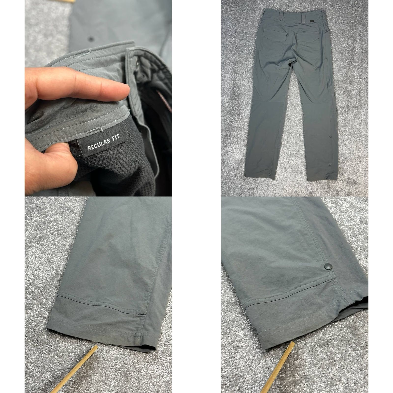 Vintage REI Co Op Pants Womens 4 Gray Mid Rise Straight Leg Roll Up Size 27" / US 4 / IT 40 - 9 Thumbnail