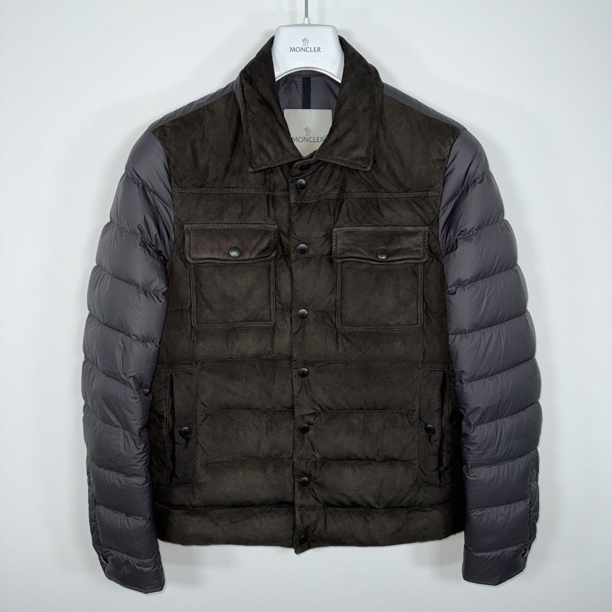 Moncler Moncler Nourry Men’s Suede Down Puffer Jacket Size 2 (S) Size US S / EU 44-46 / 1 - 1 Thumbnail