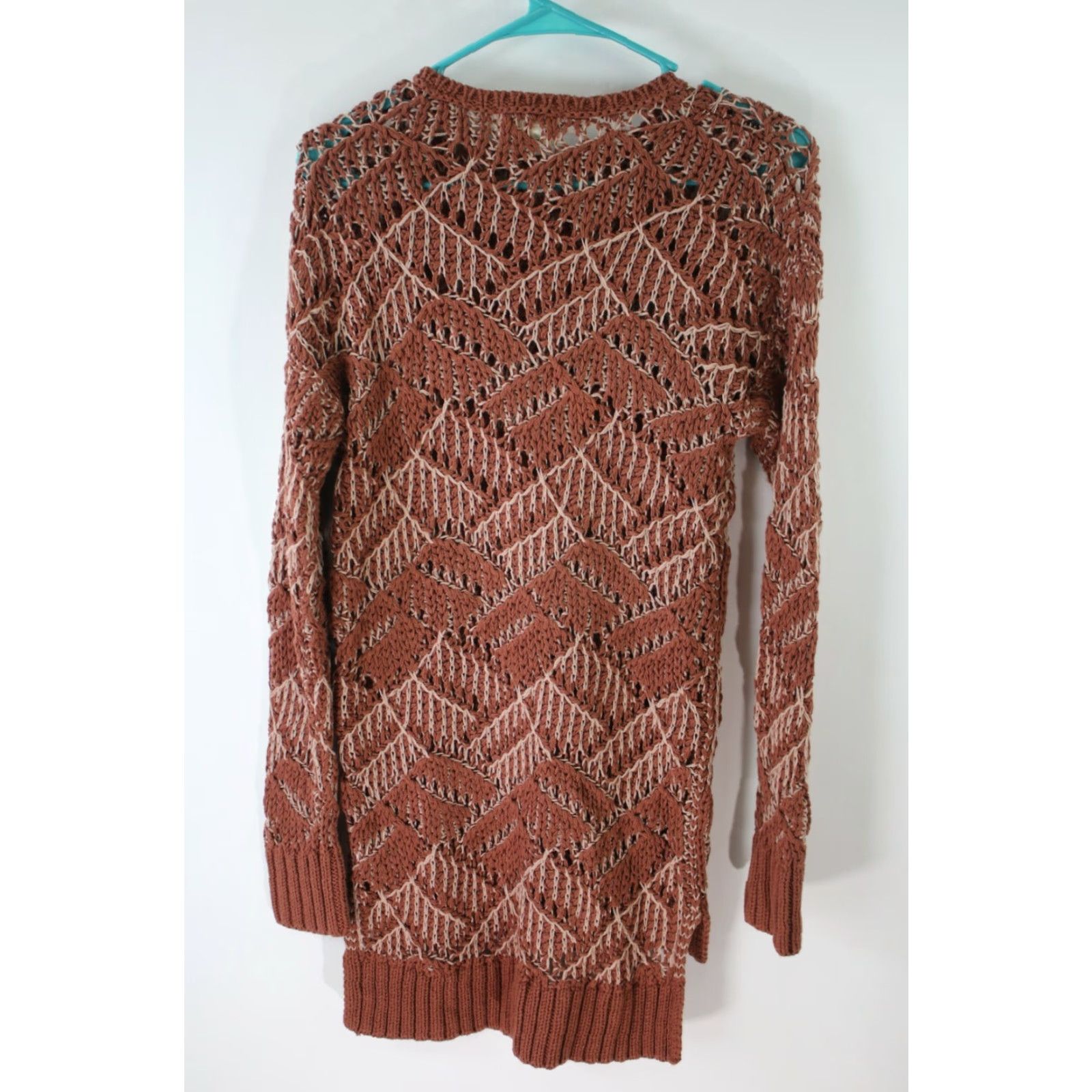 Vintage Universal Thread Womens Tunic Shirt Open Stitch Long Sleeves Brown Size Small Size S / US 4 / IT 40 - 2 Thumbnail