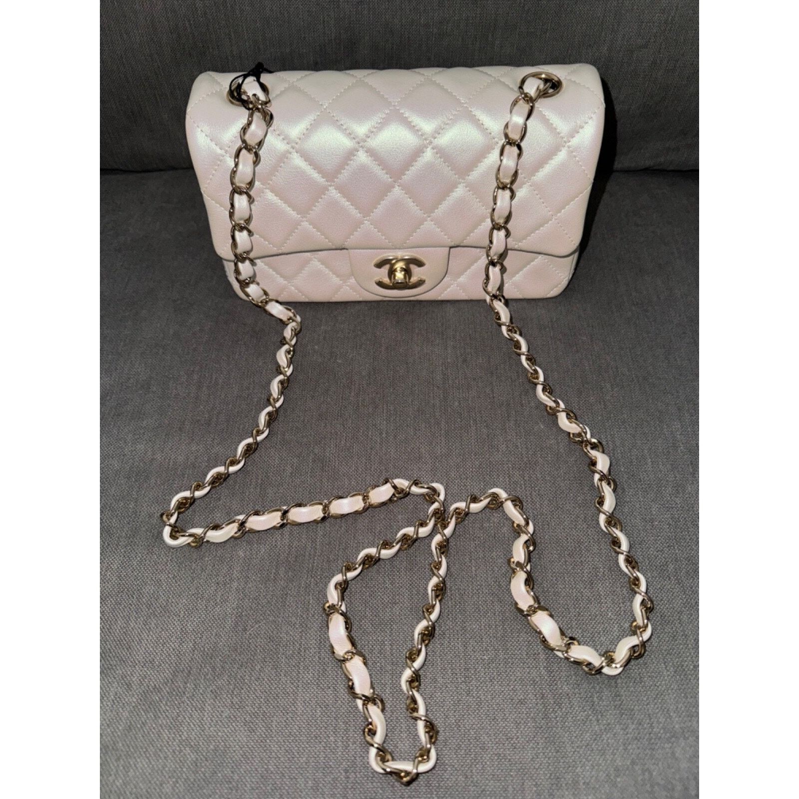Chanel Chanel White Mini Flap CC Quilted Chain Crossbody Bag Size ONE SIZE - 9 Thumbnail